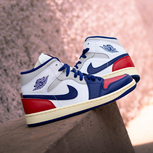 AIR JORDAN 1 MID RARE AIR DEEP ROYAL RED