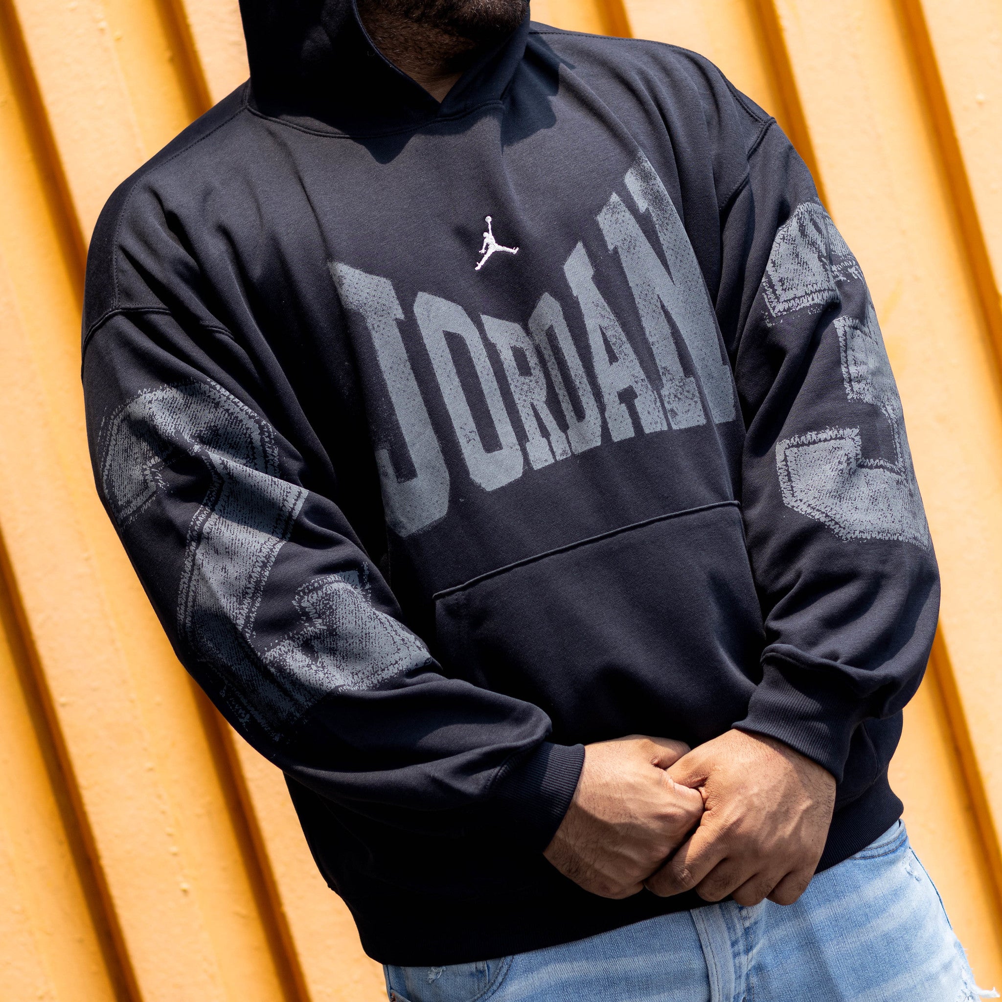 JORDAN HOODIE BROOKLYN JORDAN LETTERS BLACK