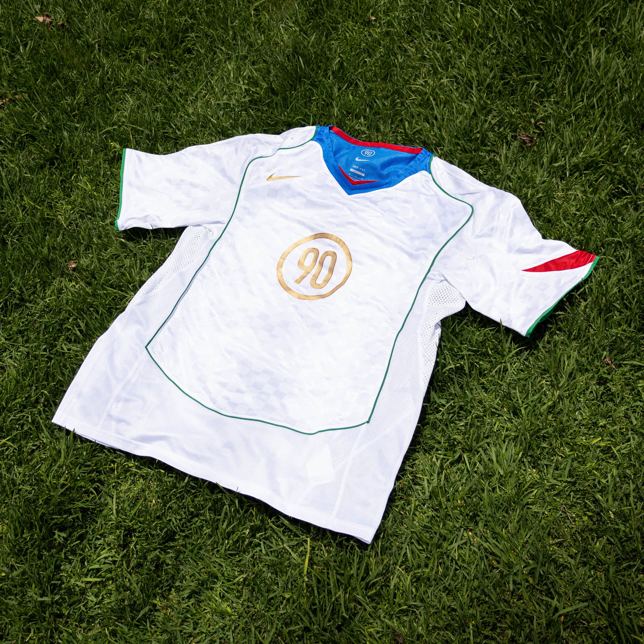 NIKE JERSEY T90 BLACK WHITE BLUE