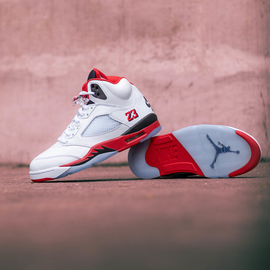 AIR JORDAN 5 FIRE RED BLACK TONGUE