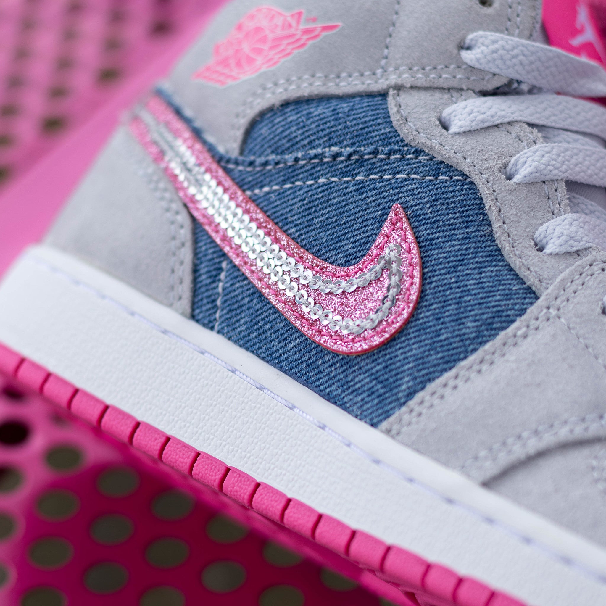 AIR JORDAN 1 MID DENIM PINK BLISS GS