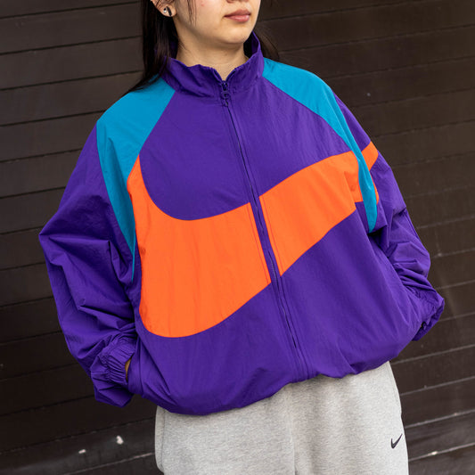 NIKE NSW WOVEN JACKET PURPLE GREEN LOGO W