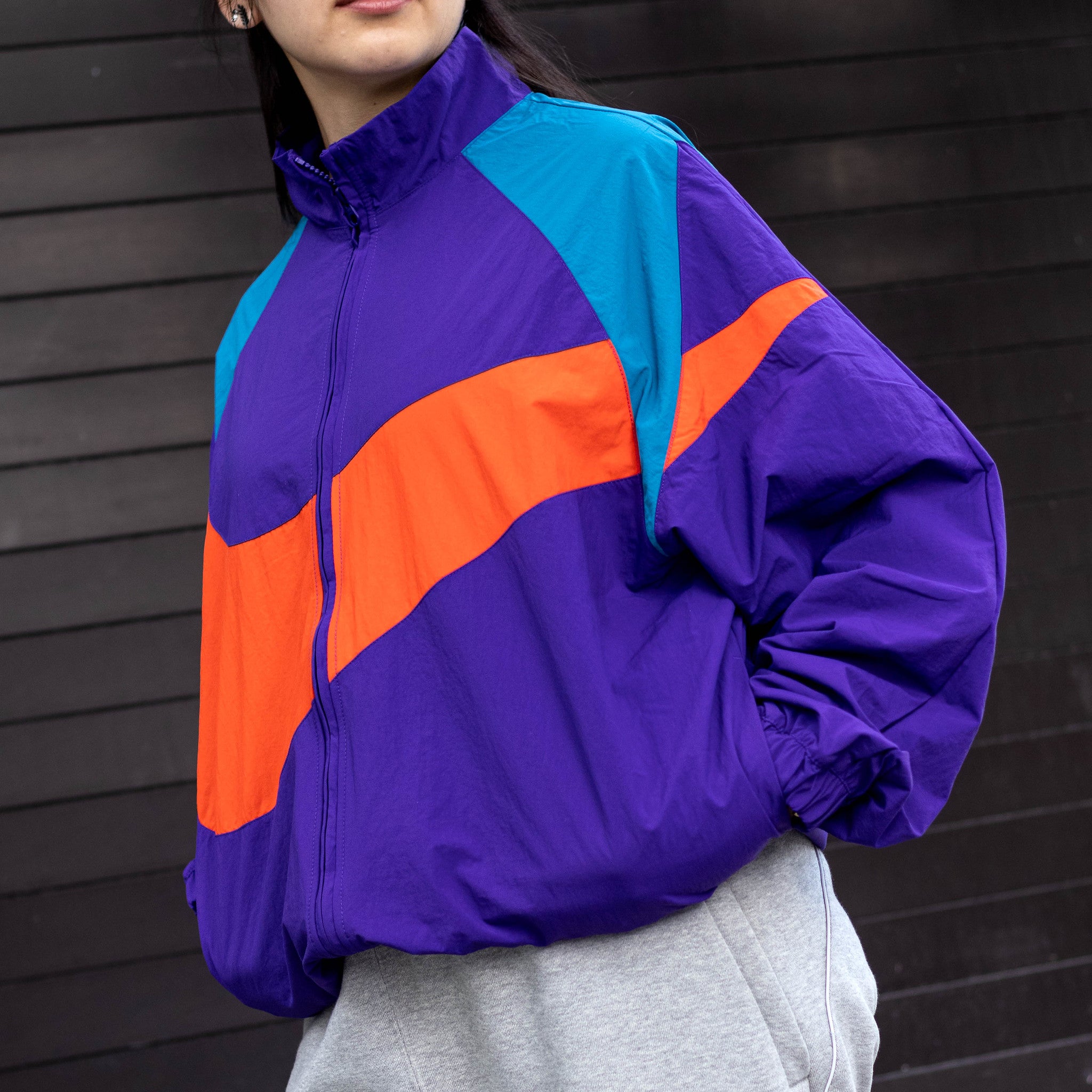 NIKE NSW WOVEN JACKET PURPLE GREEN LOGO W