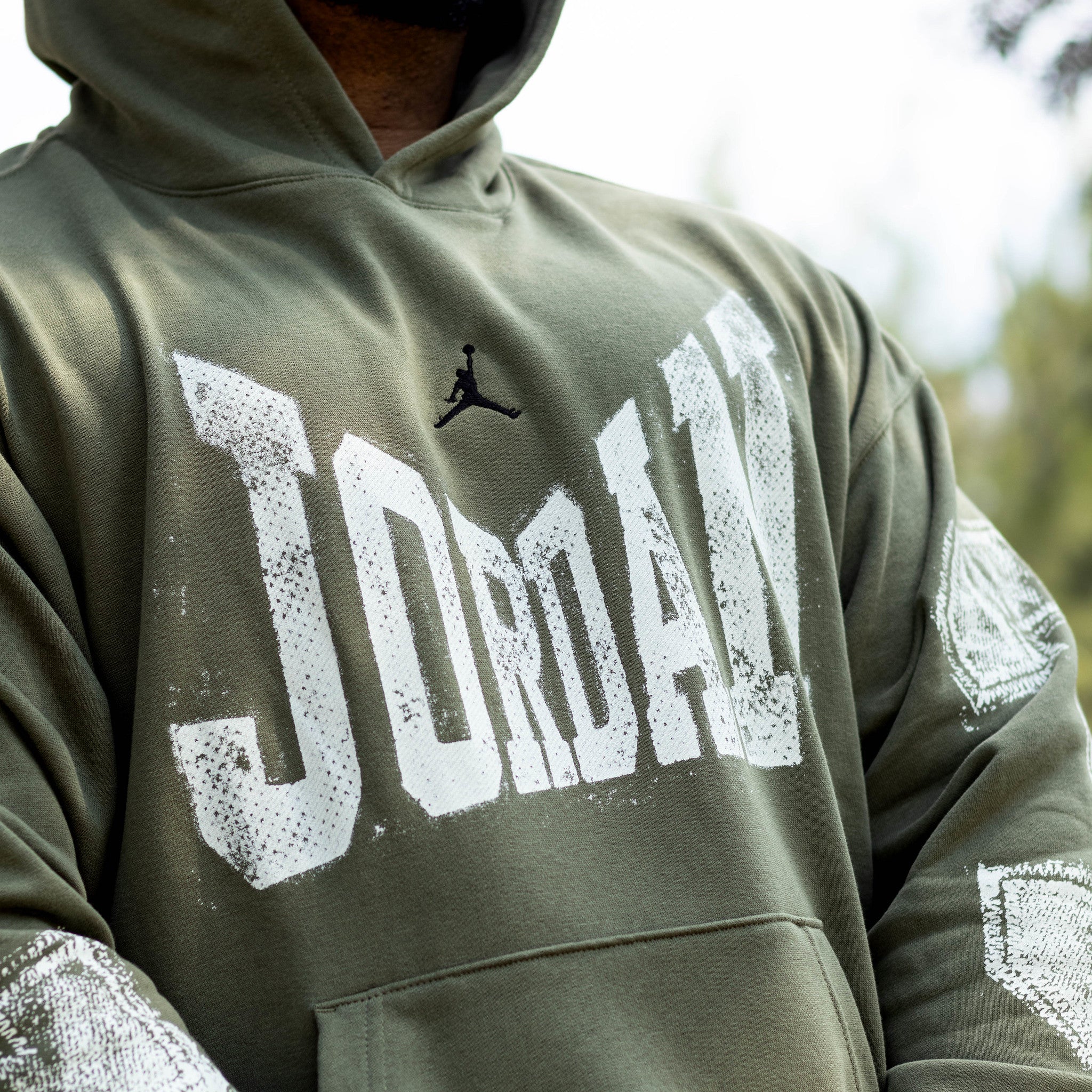 JORDAN HOODIE BROOKLYN JORDAN LETTERS OLIVE