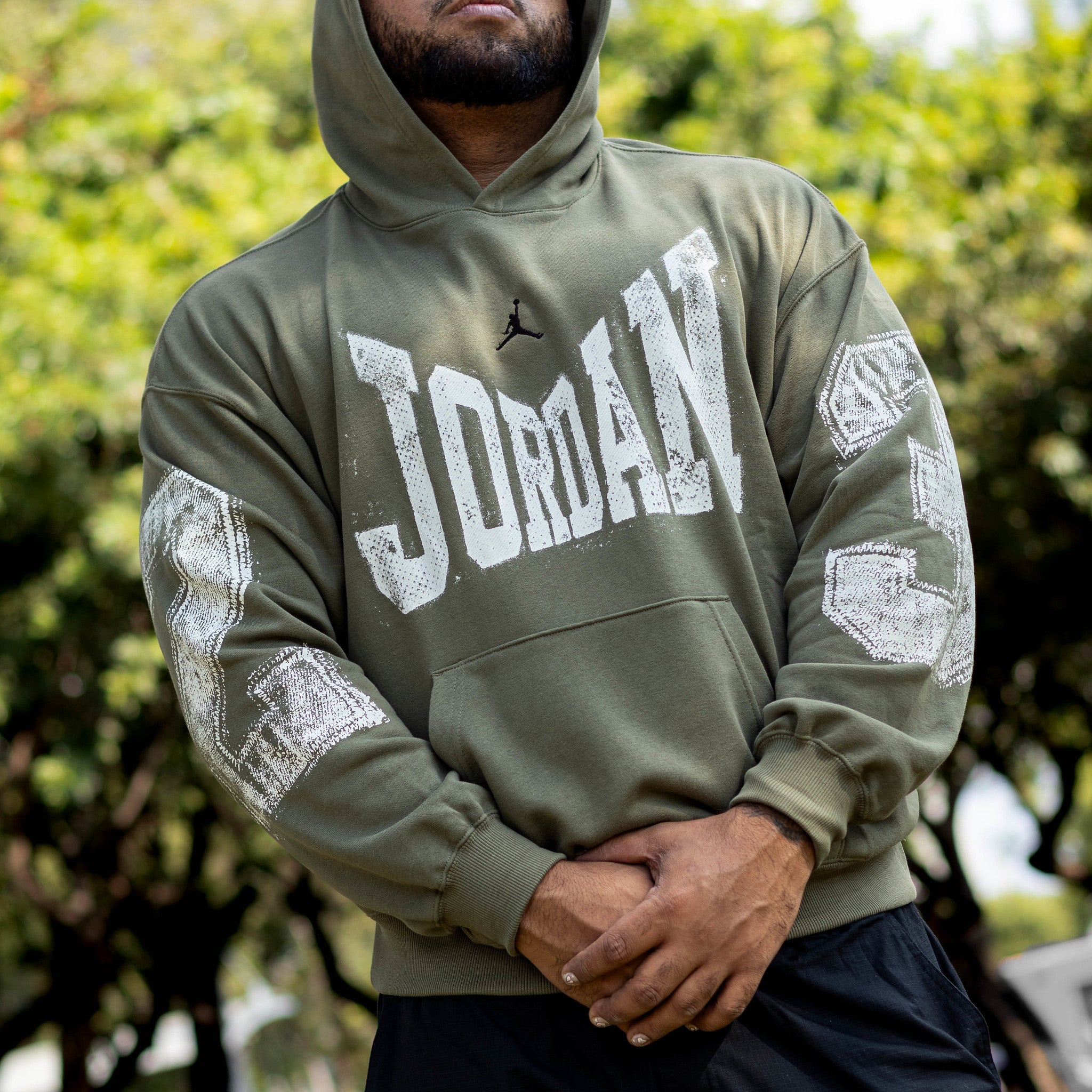 JORDAN HOODIE BROOKLYN JORDAN LETTERS OLIVE