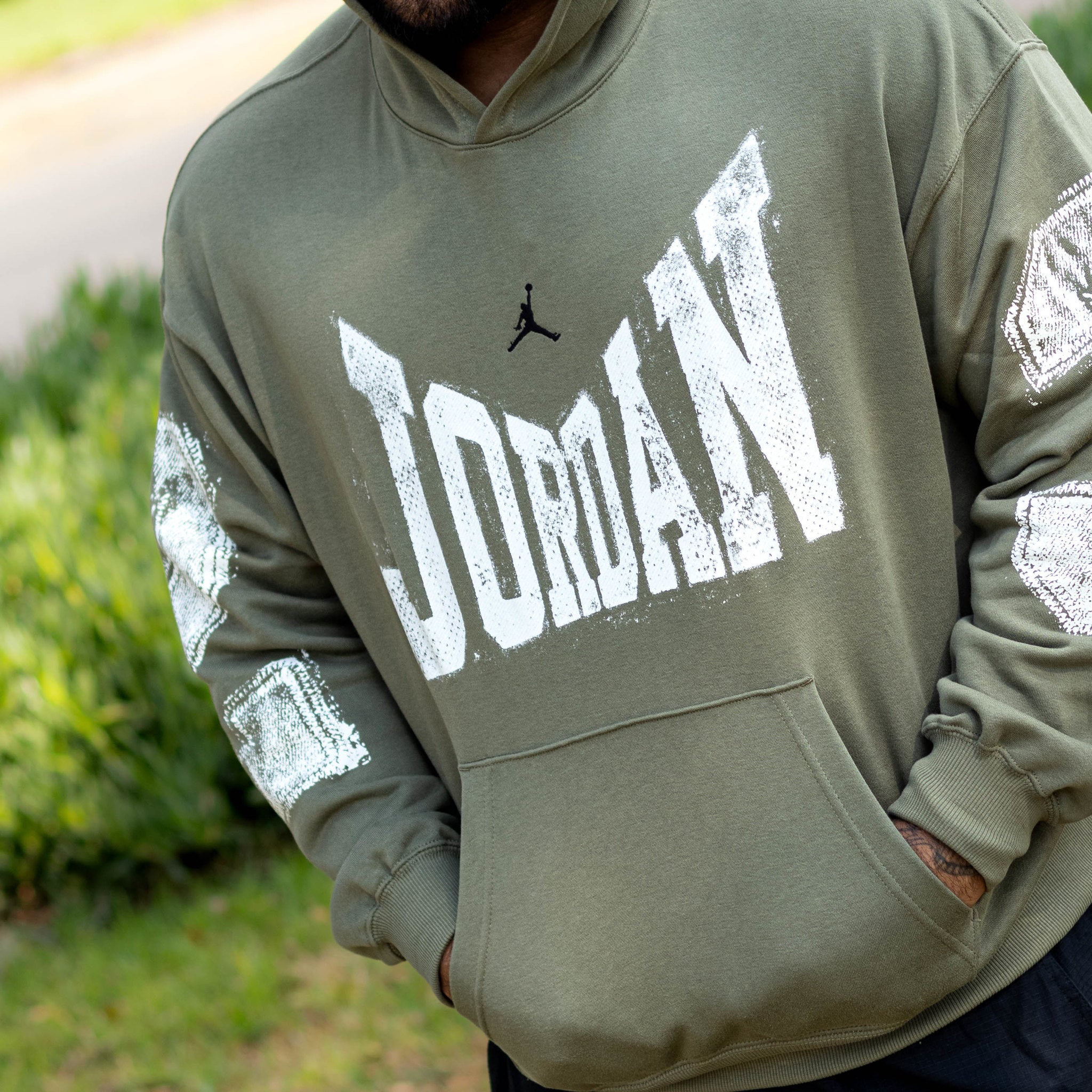 JORDAN HOODIE BROOKLYN JORDAN LETTERS OLIVE