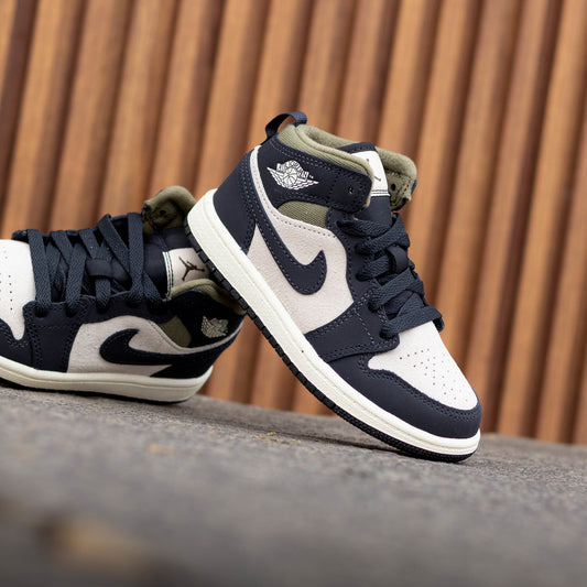 AIR JORDAN 1 MID OFF NOIR MEDIUM OLIVE PS