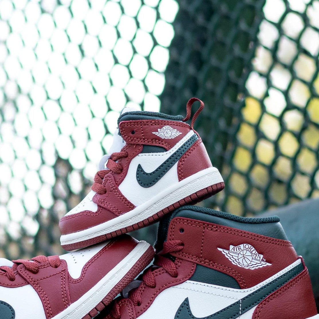 AIR JORDAN 1 MID BAROQUE RED SAIL GREEN TD