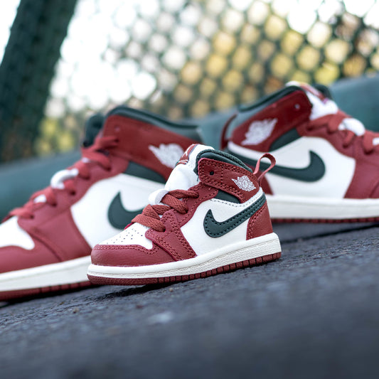 AIR JORDAN 1 MID BAROQUE RED SAIL GREEN TD