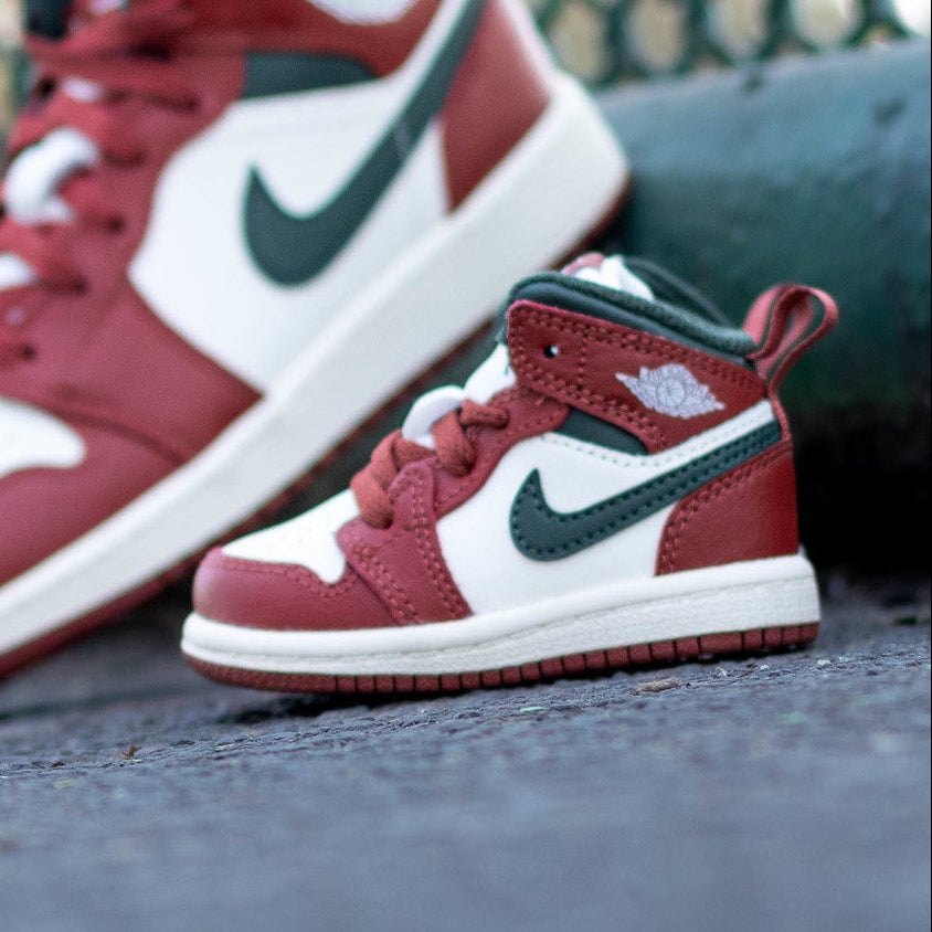 AIR JORDAN 1 MID BAROQUE RED SAIL GREEN TD