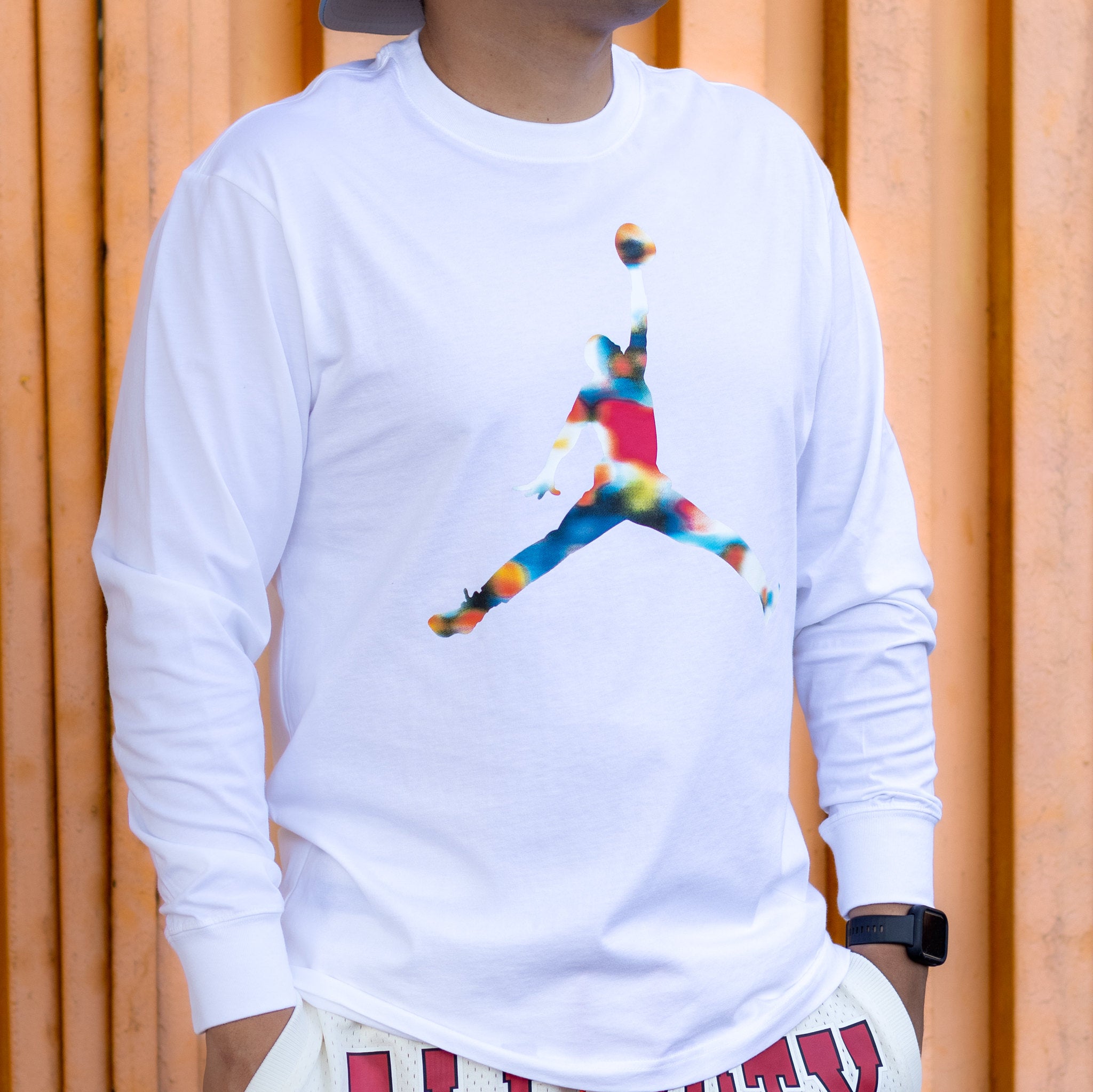 JORDAN TEE WHITE LONG SLEEVE JUMPMAN MULTI