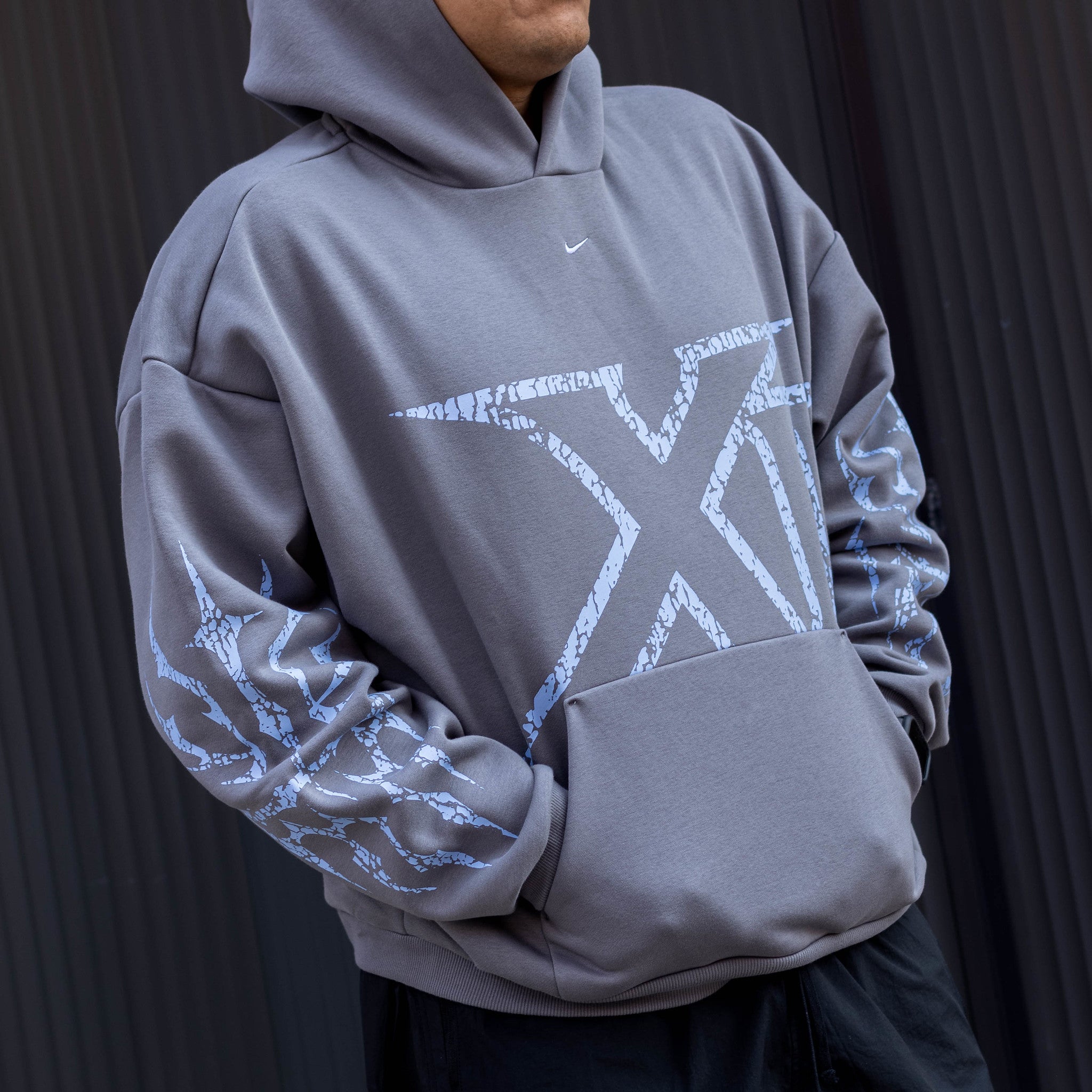 NIKE HOODIE GREY BLUE XII