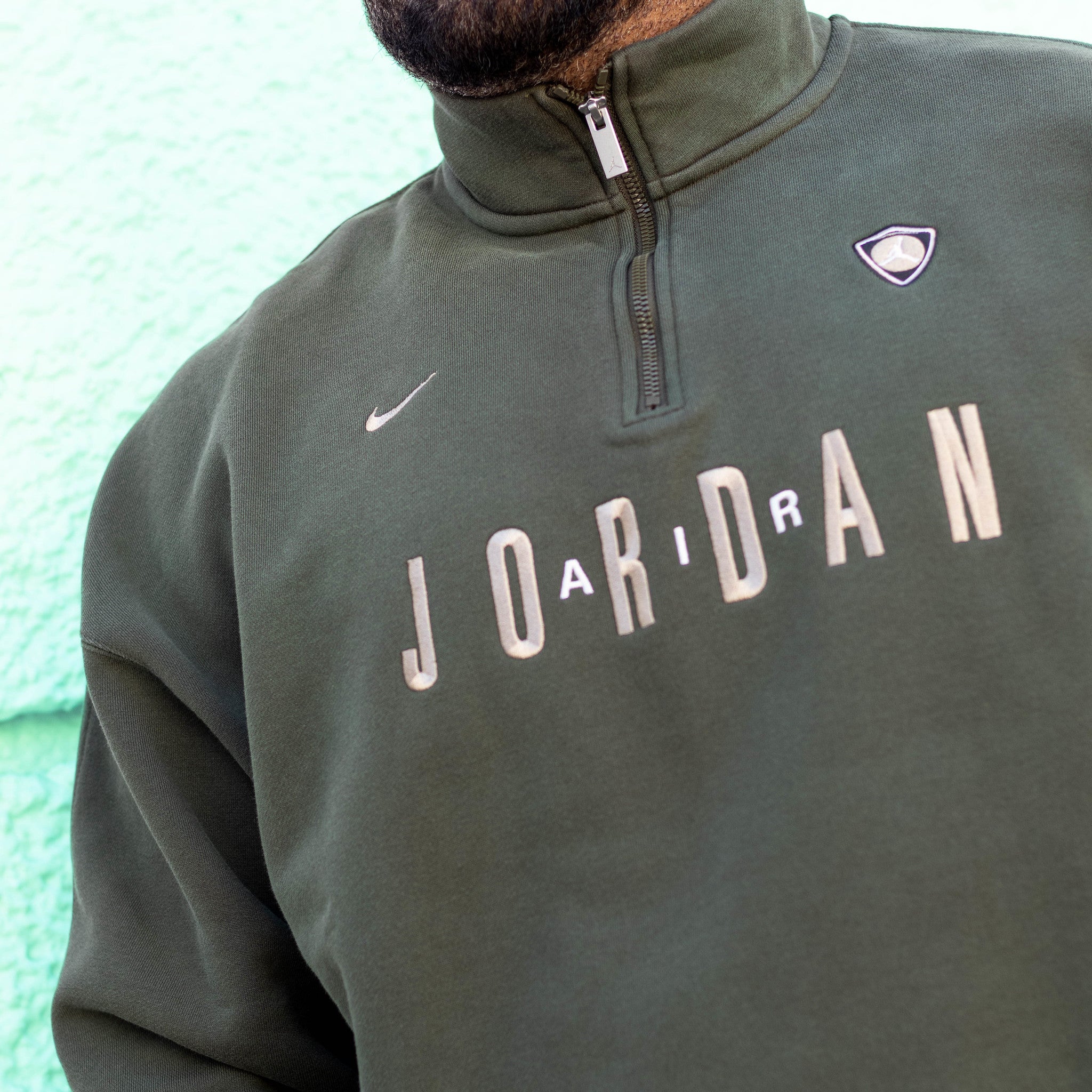 JORDAN PULLOVER ZIP QUARTER NIKE JORDAN KHAKI CARGO