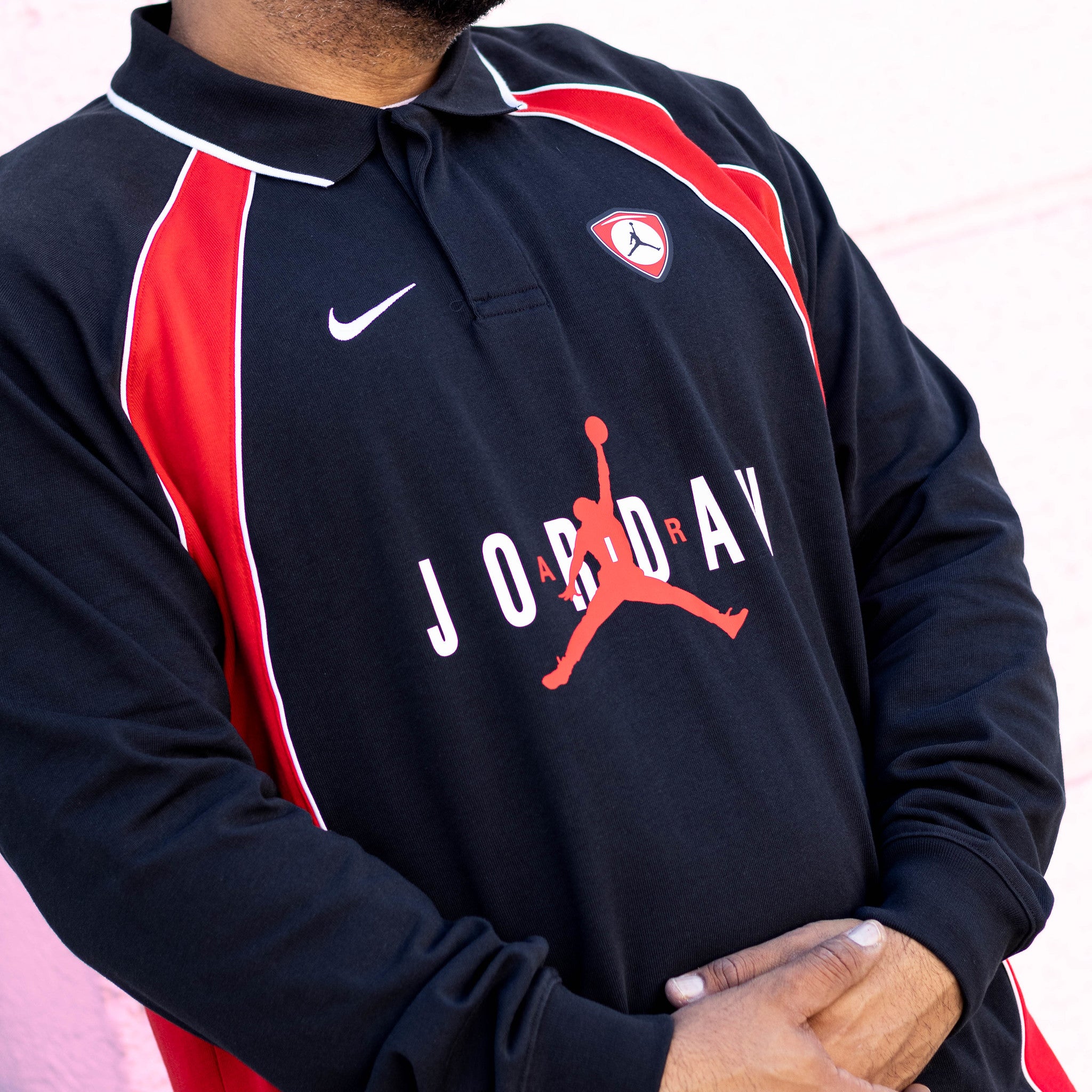 JORDAN POLO JERSEY NIKE JORDAN BLACK RED