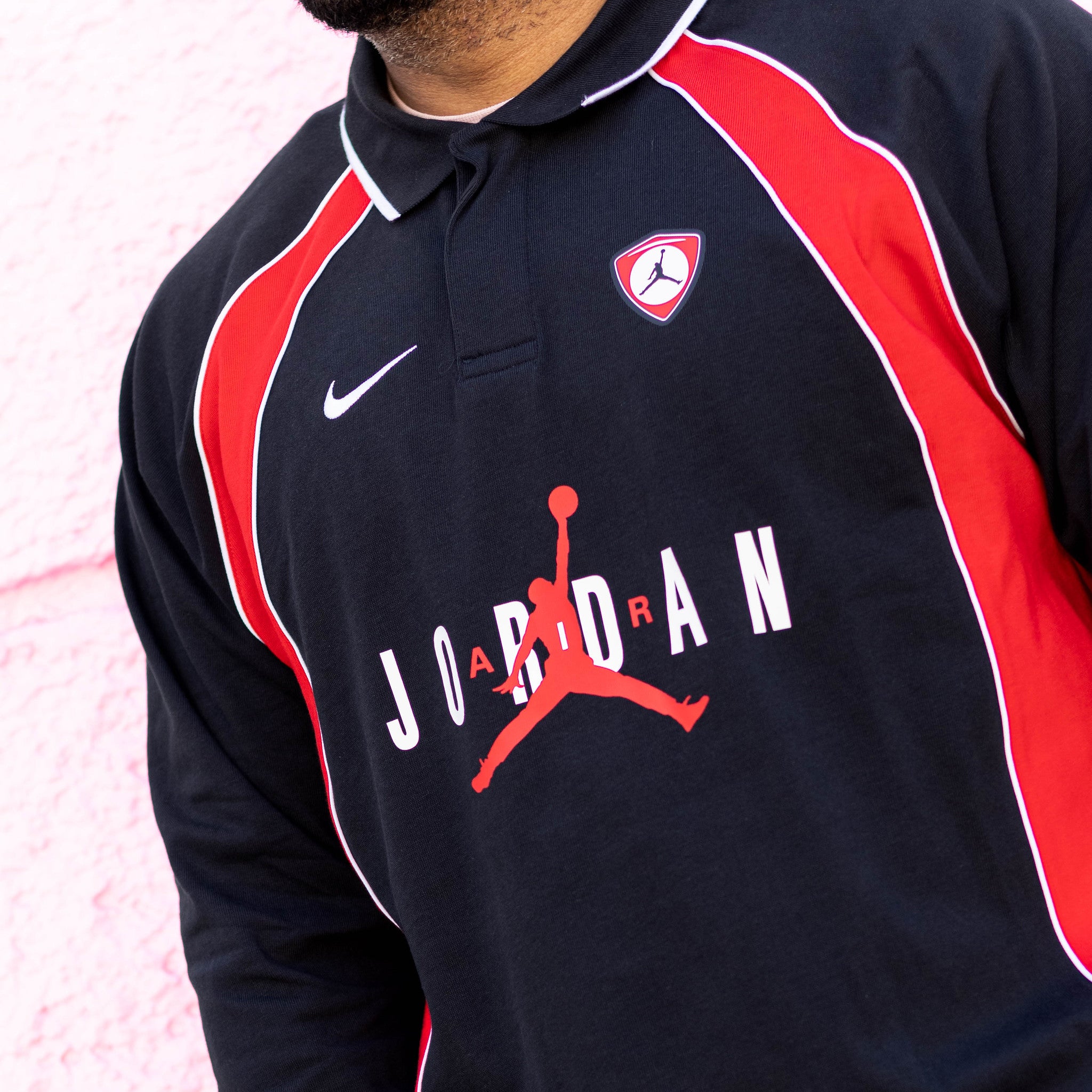 JORDAN POLO JERSEY NIKE JORDAN BLACK RED
