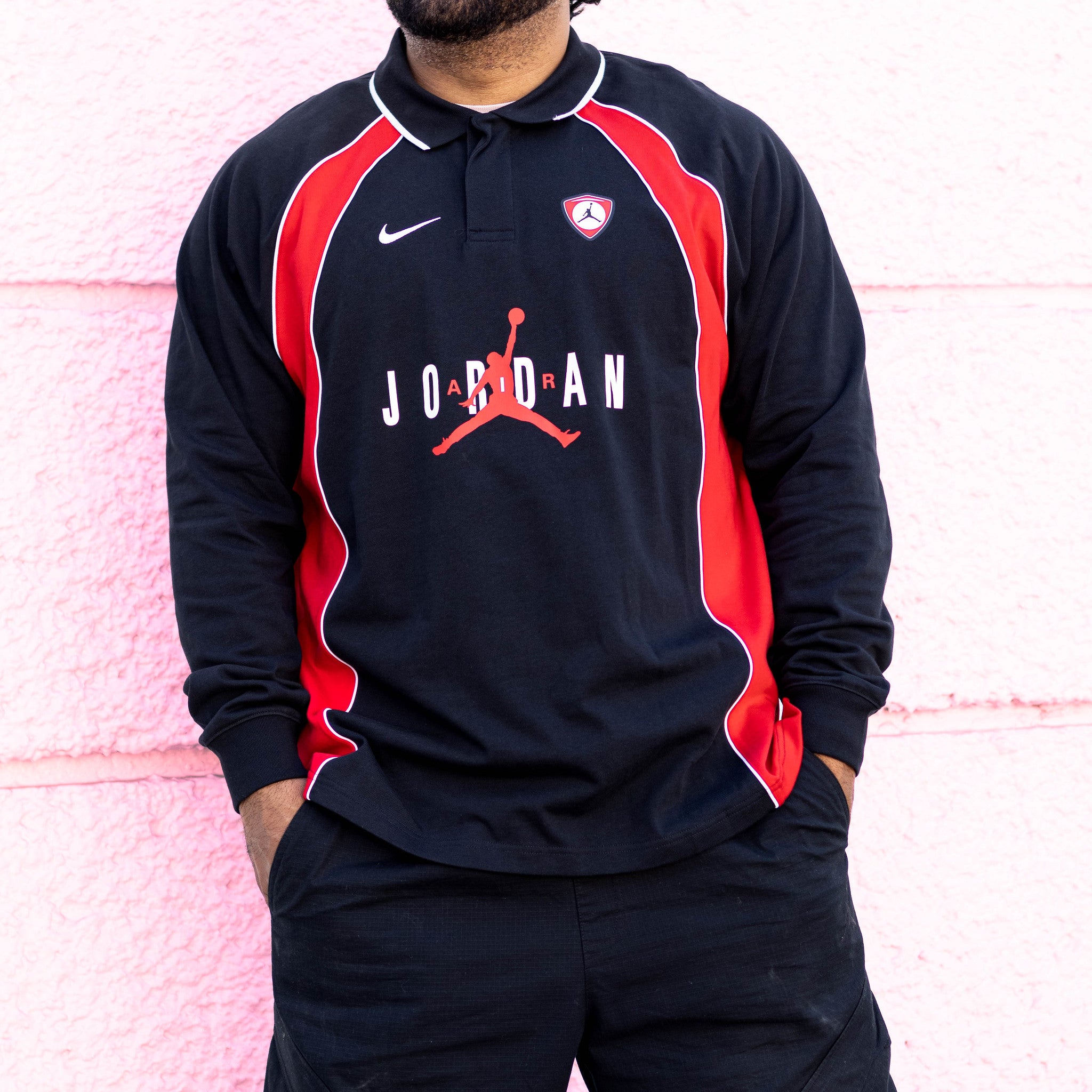 JORDAN POLO JERSEY NIKE JORDAN BLACK RED