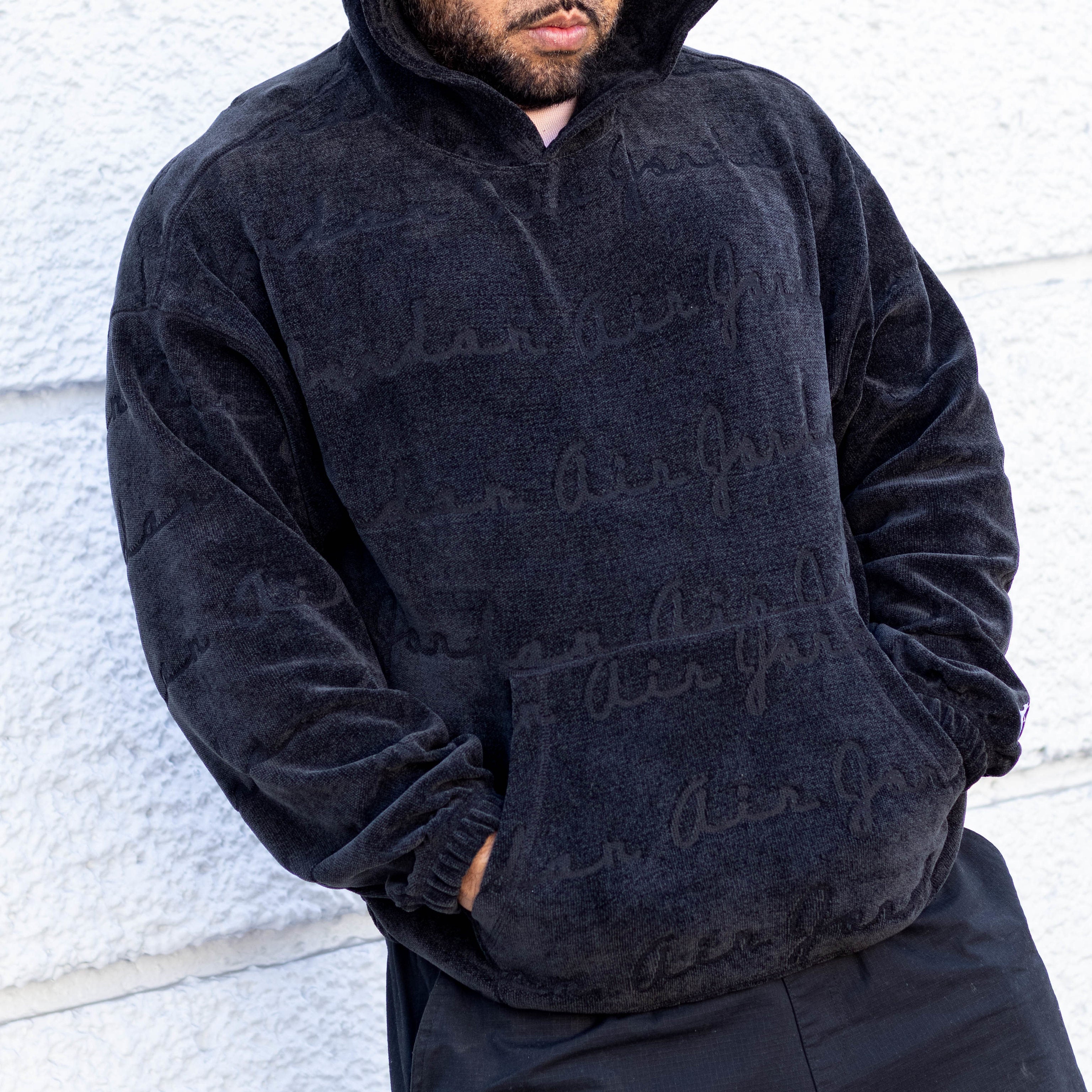 JORDAN JACQUARD PULLOVER HOODIE LETTERS BLACK