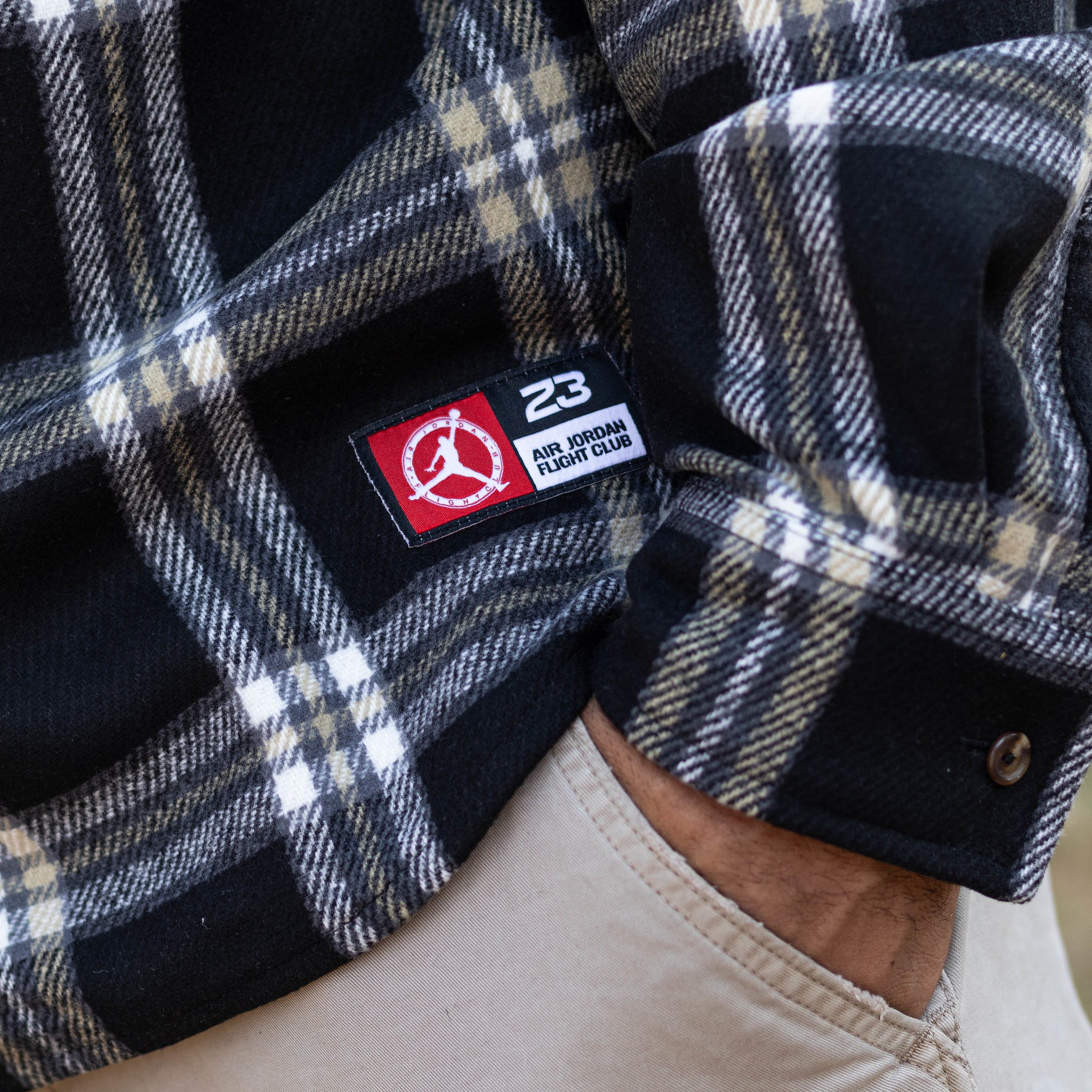 JORDAN SHIRT FLANNEL BLACK LOG
