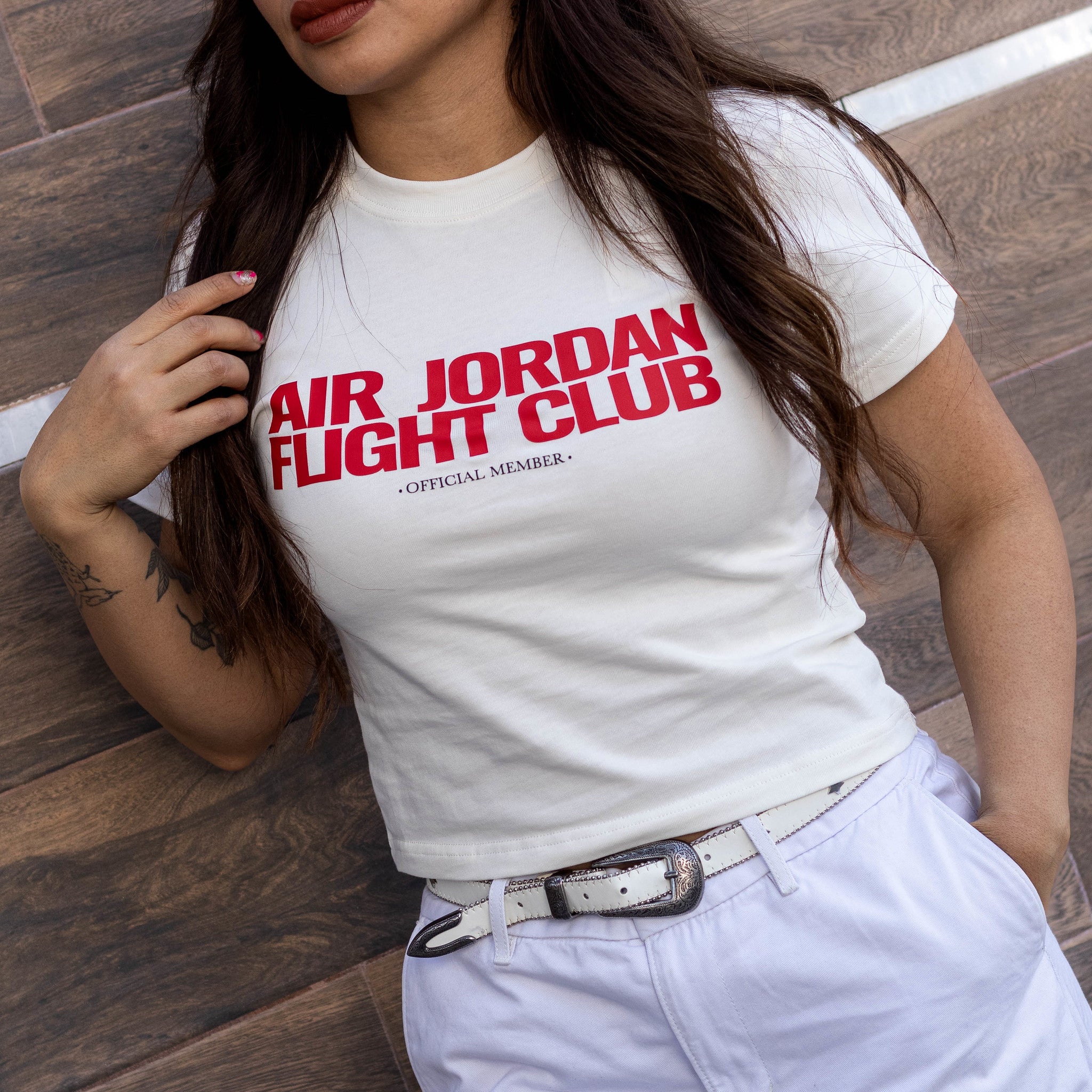 JORDAN TEE CROP FLIGHT CLUB SAIL
