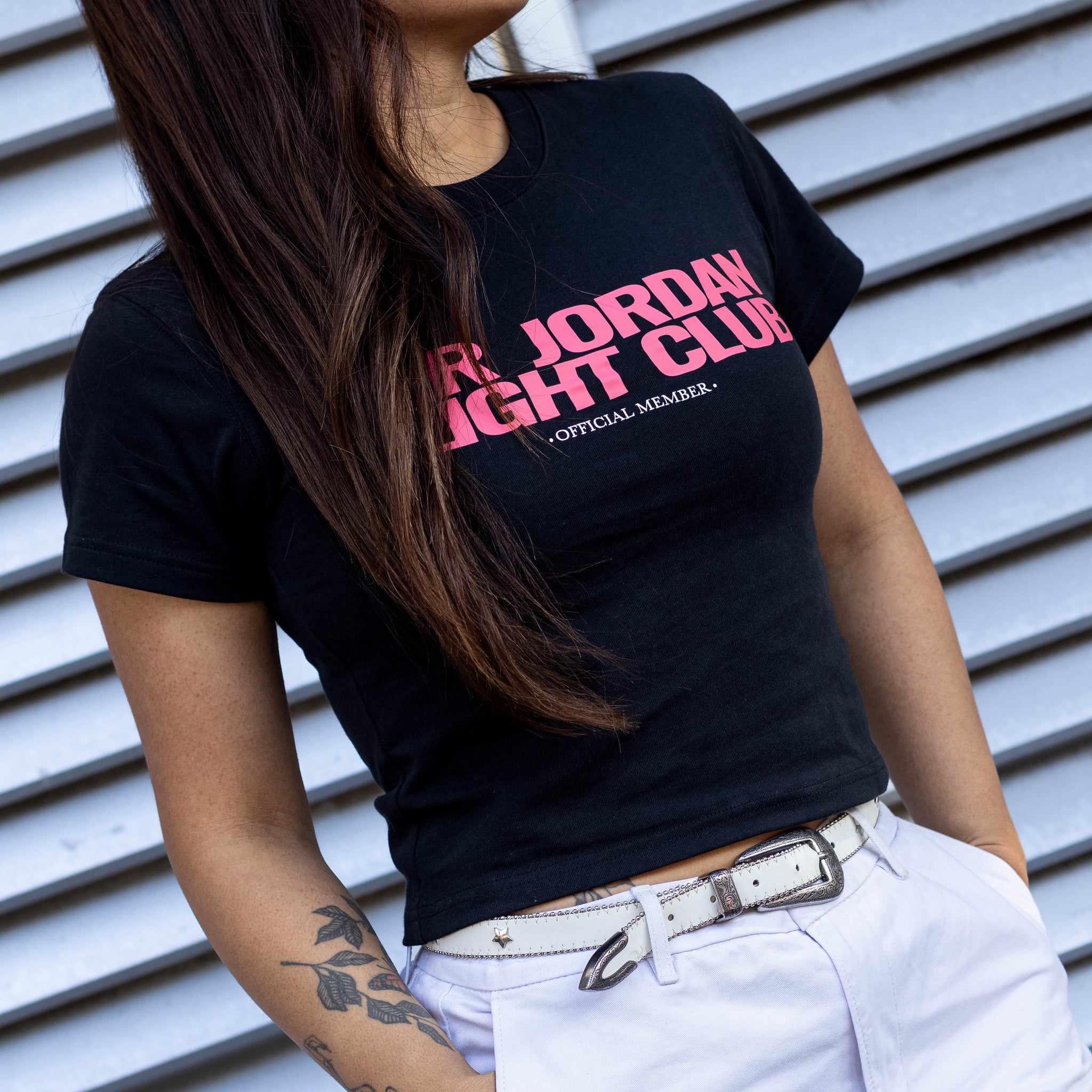 JORDAN TEE CROP FLIGHT CLUB BLACK
