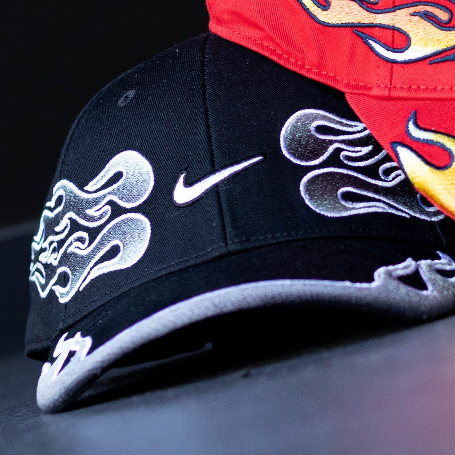 JORDAN CAP STRUCURED FLAMES BLACK GREY