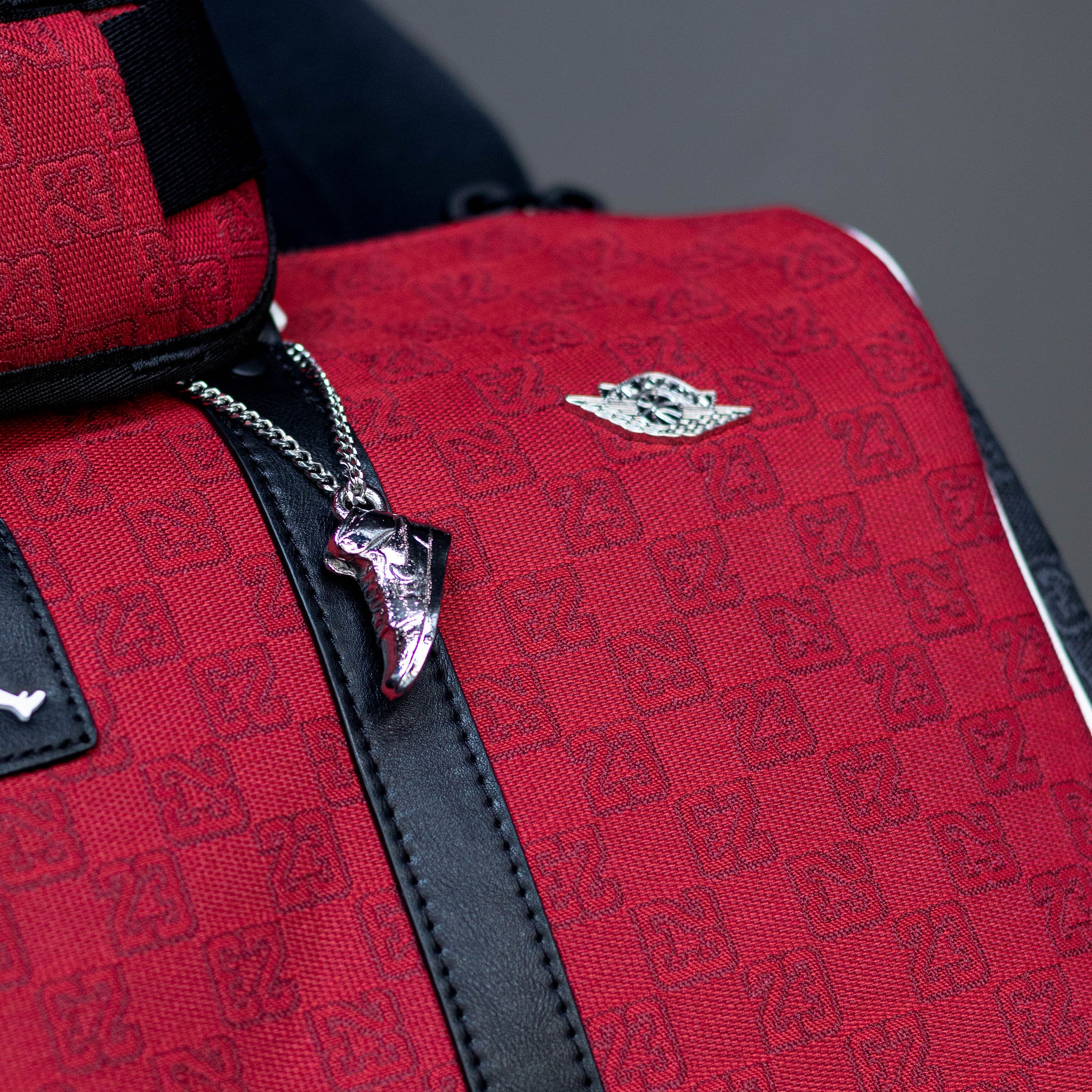 JORDAN DUFFLE BAG MONOGRAM BLACK RED