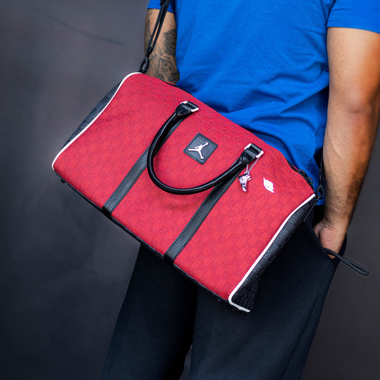 JORDAN DUFFLE BAG MONOGRAM BLACK RED