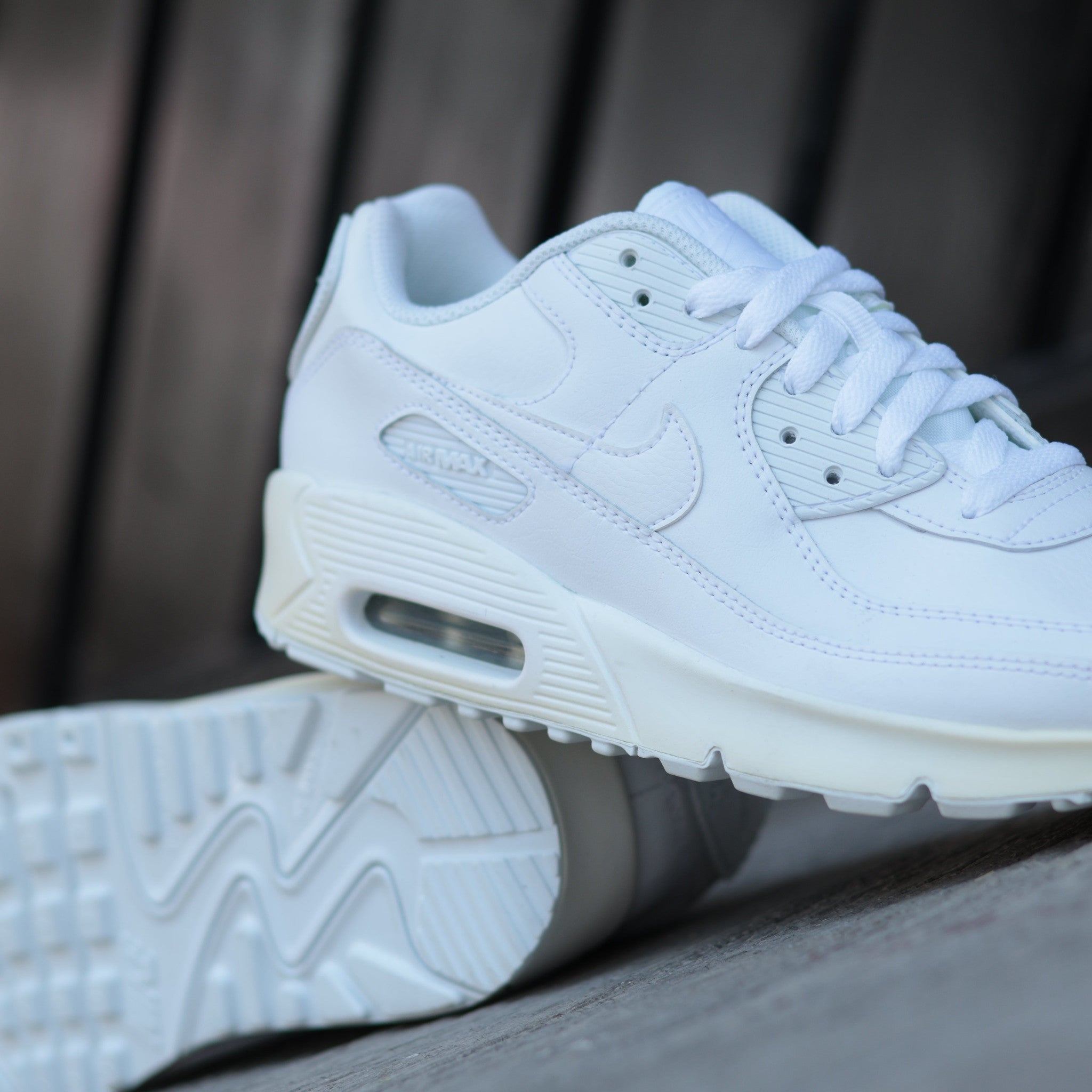 NIKE AIR MAX 90 GS TRIPLE WHITE