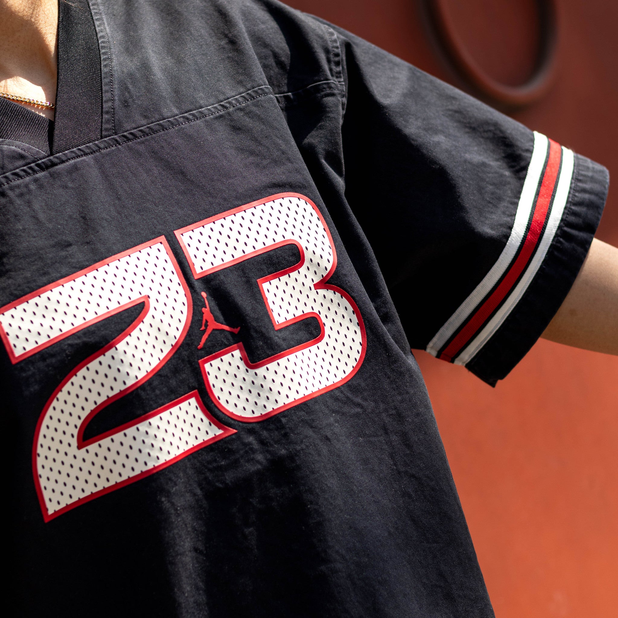 JORDAN JERSERY 23 BLACK RED W