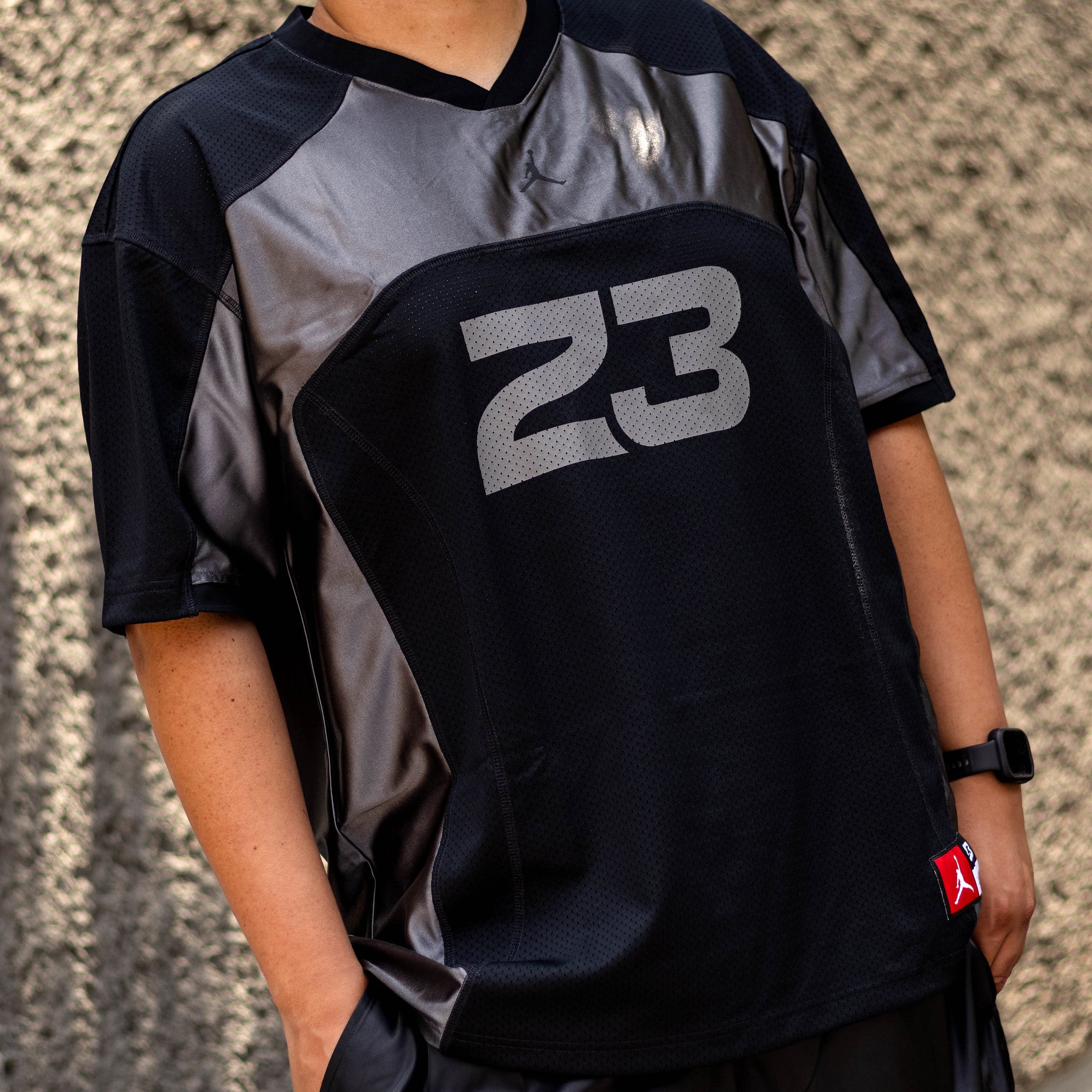 JORDAN FLIGHT JERSEY BLACK GREY