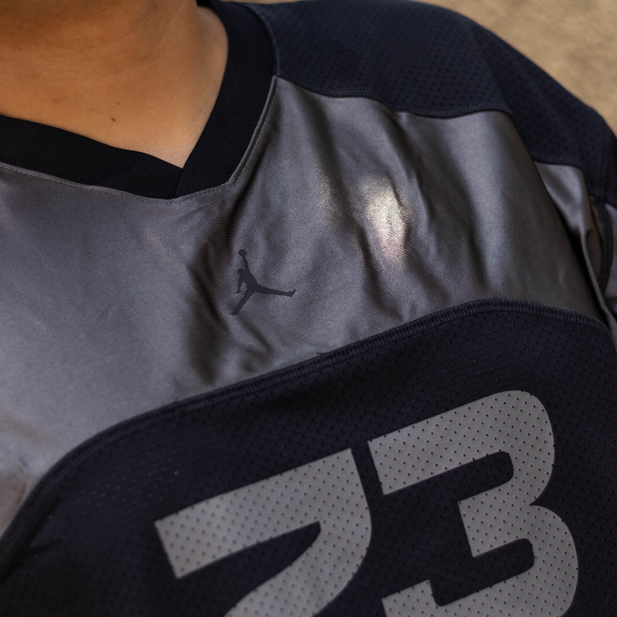 JORDAN FLIGHT JERSEY BLACK GREY