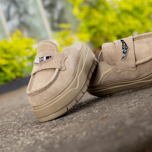 JORDAN MULE KHAKI SUED W