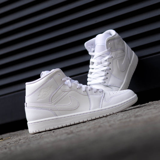 AIR JORDAN 1 MID TRIPLE WHITE