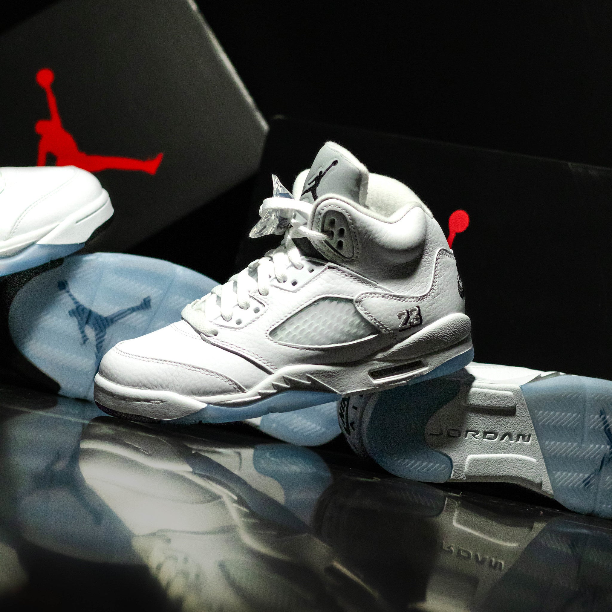 AIR JORDAN 5 WHITE METALLIC GS