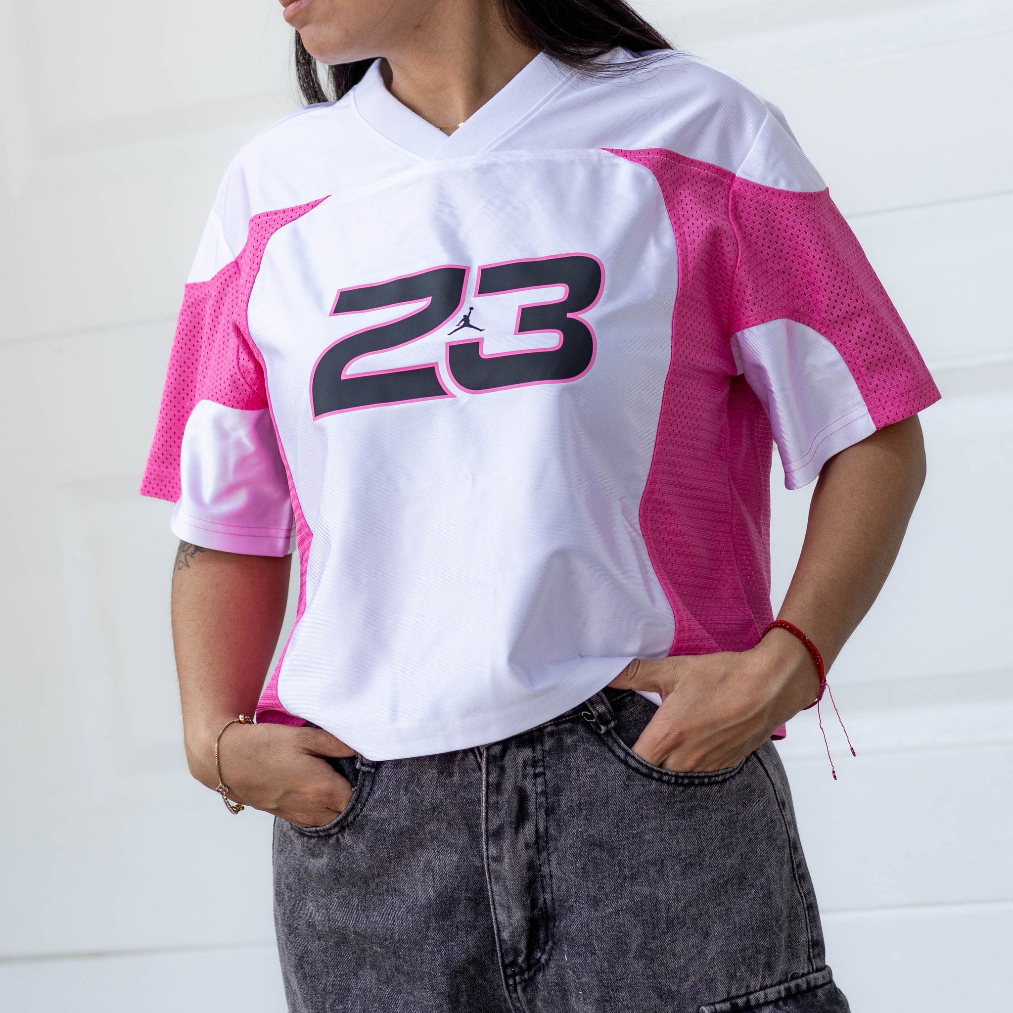JORDAN FLIGHT JERSEY PINK GREY W