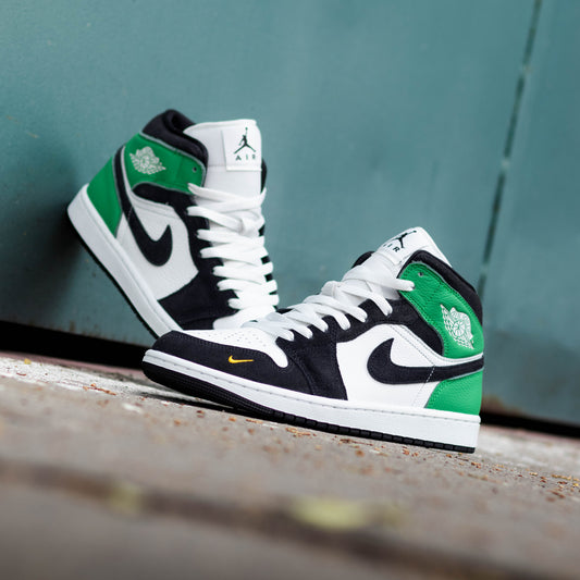 AIR JORDAN 1 MID LUCKY GREEN BLACK