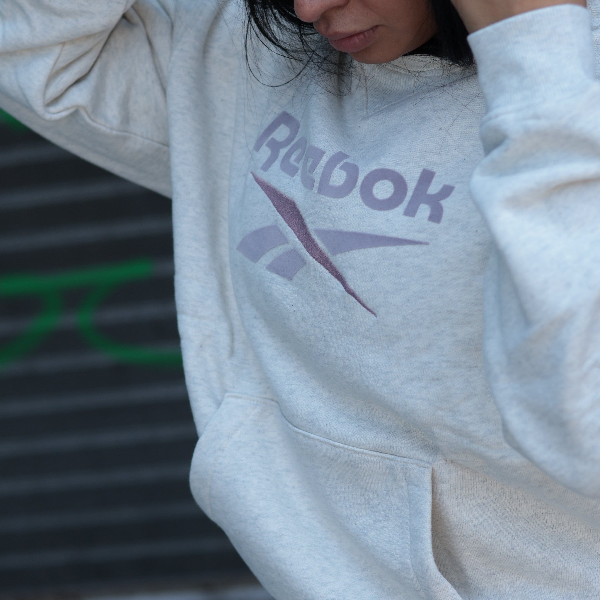 REEBOK HOODIE GREY BIG LOGO