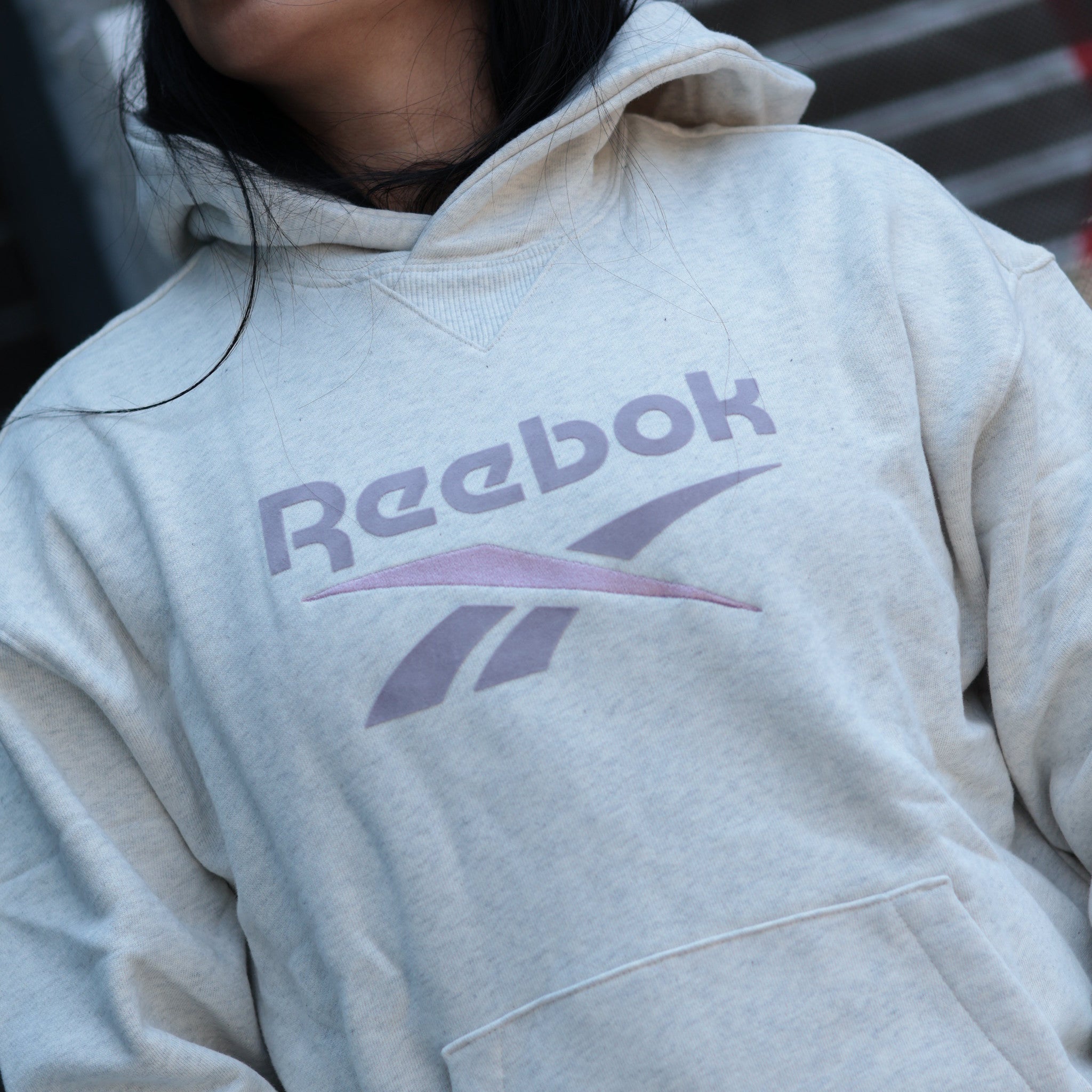REEBOK HOODIE GREY BIG LOGO