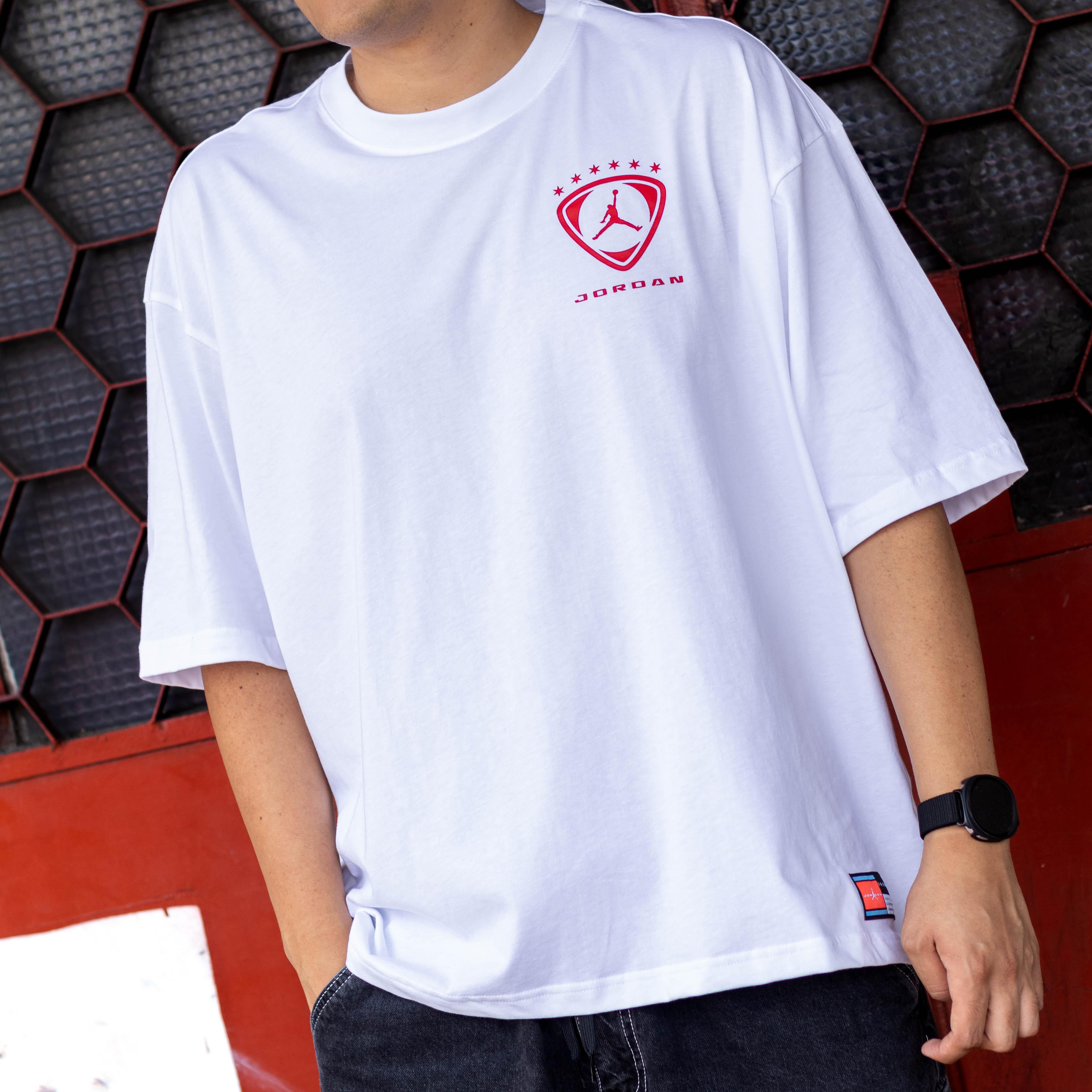 JORDAN TEE SOCCER WHITE RED