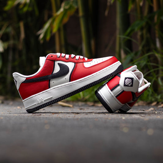 NIKE AIR FORCE ONE LOW SPORT WHITE RED