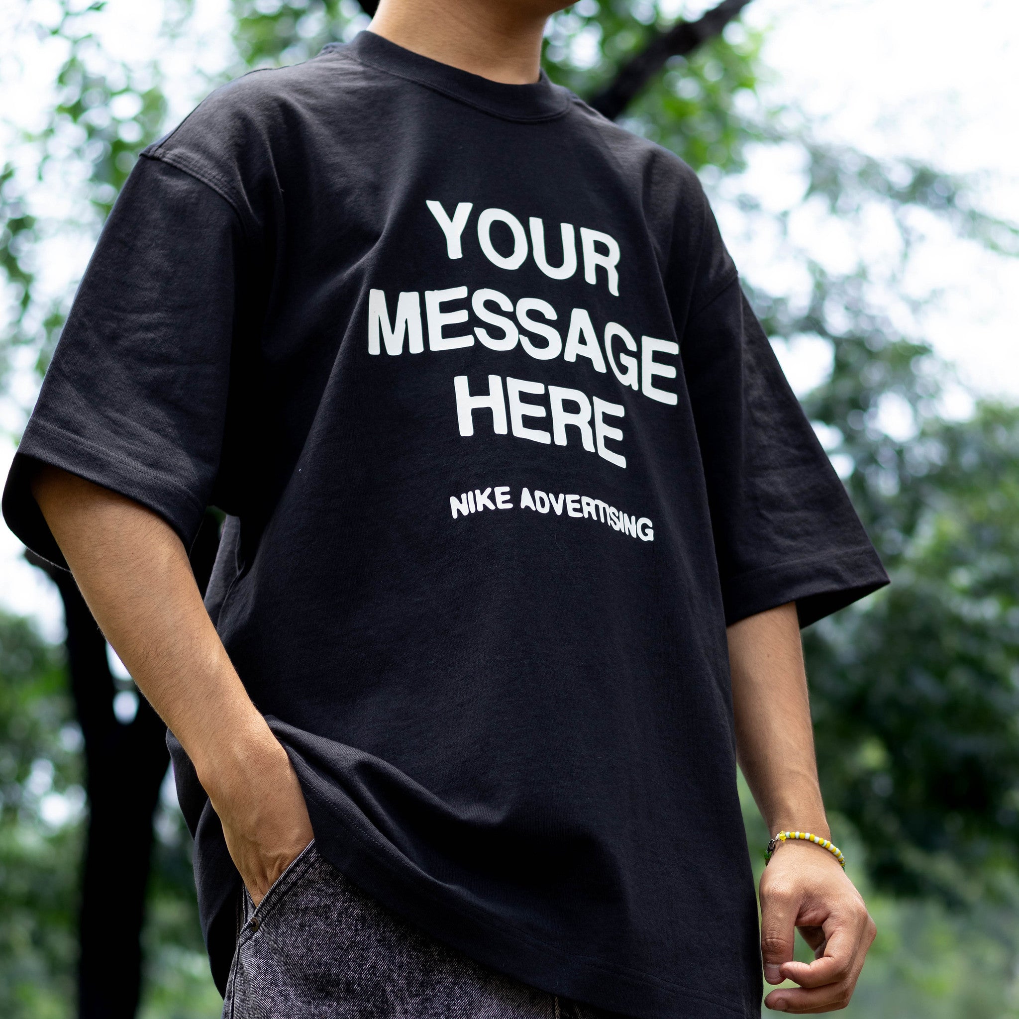 NIKE TEE YOUR MESSAGE HERE BLACK