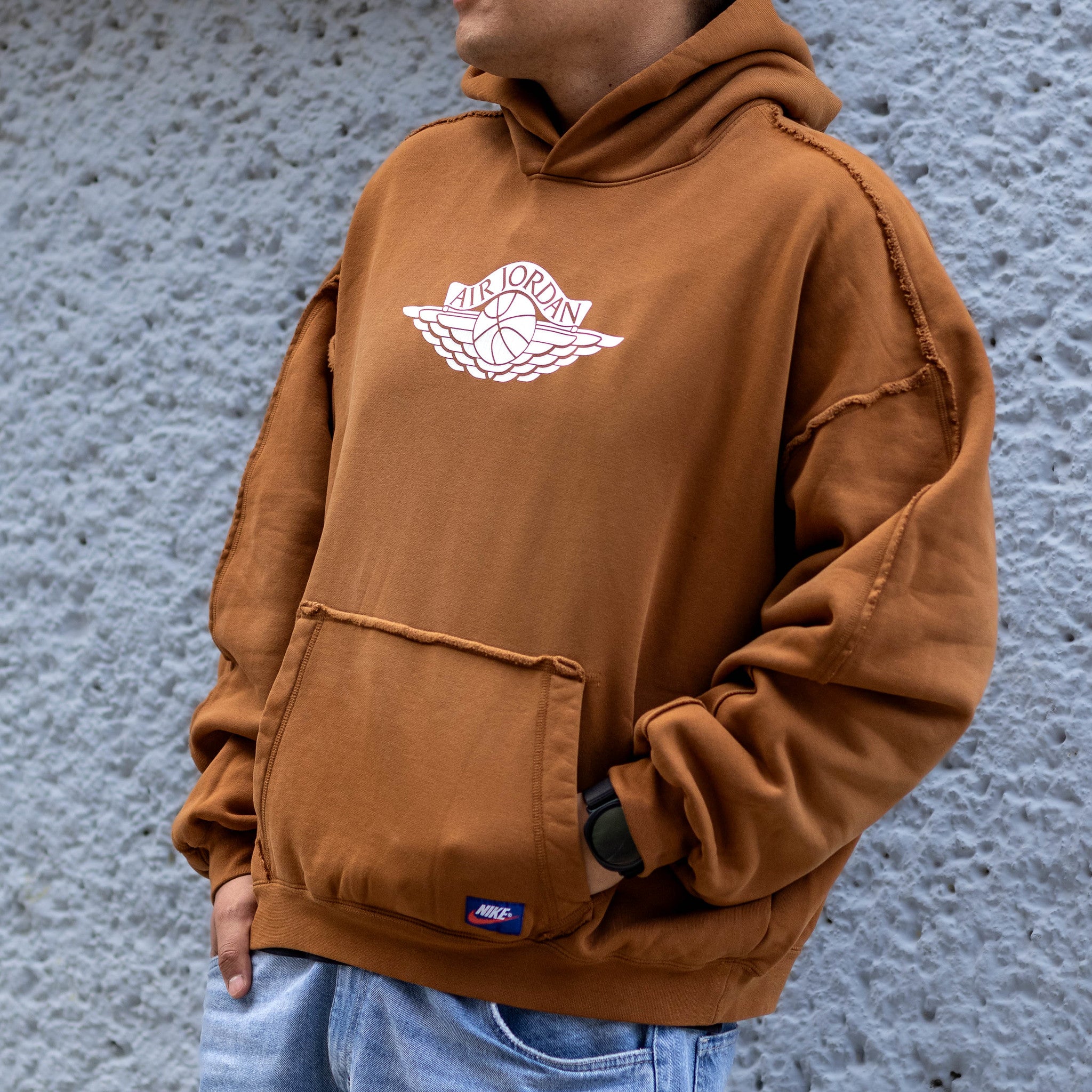 JORDAN HOODIE FLIGHT FLEECE WINGS BROWN