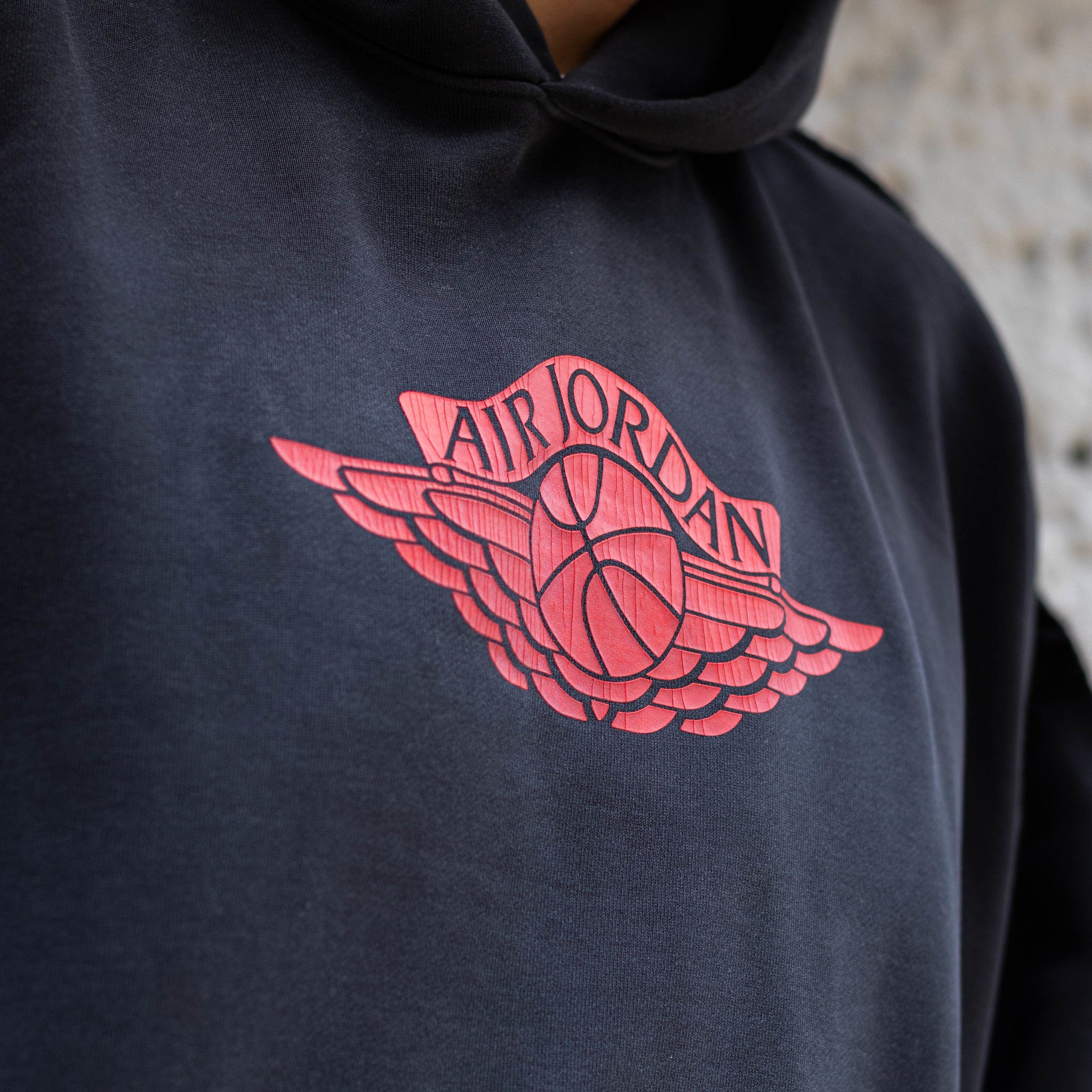JORDAN HOODIE FLIGHT FLEECE WINGS BLACK