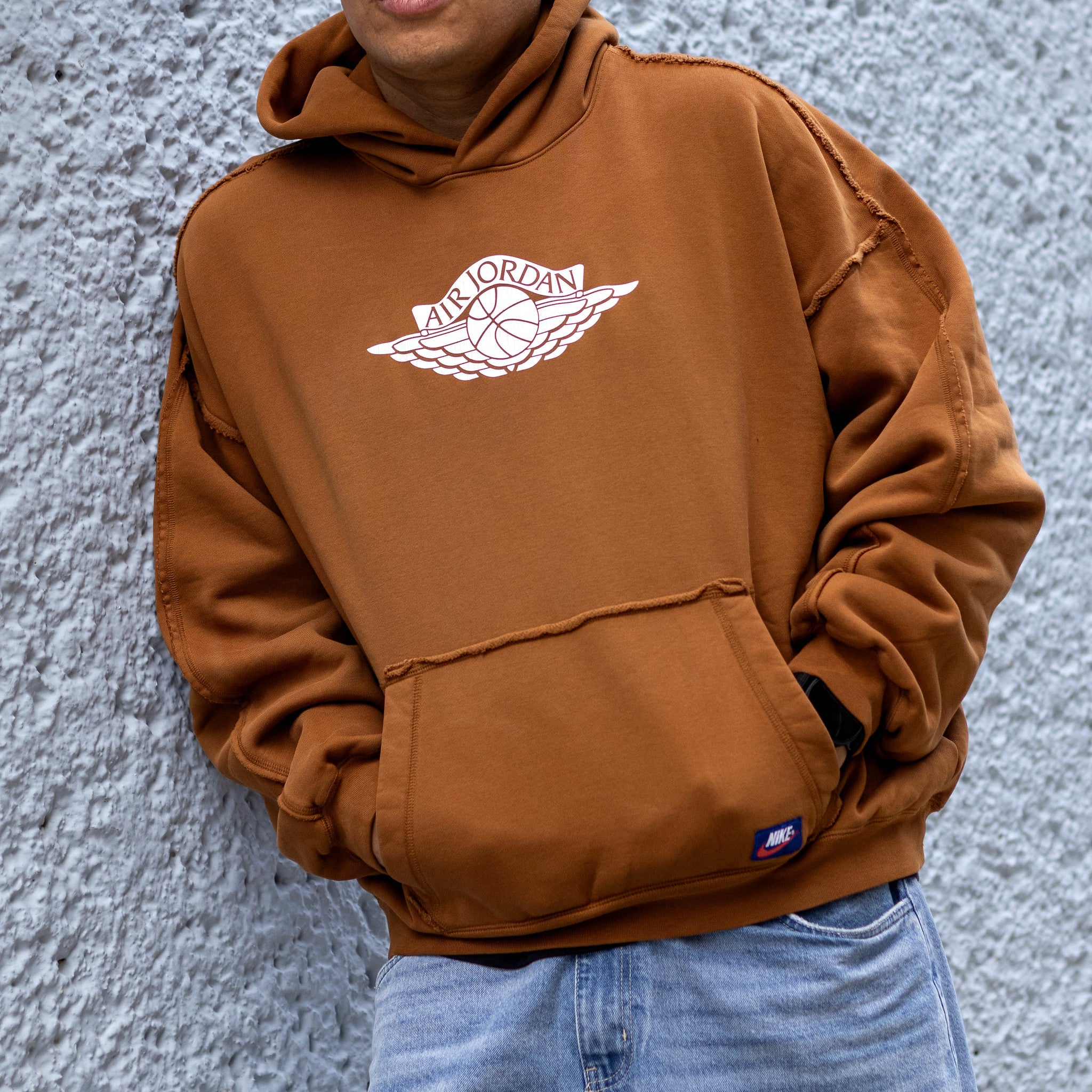 JORDAN HOODIE FLIGHT FLEECE WINGS BROWN