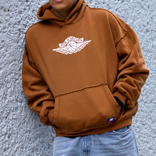 JORDAN HOODIE FLIGHT FLEECE WINGS BROWN