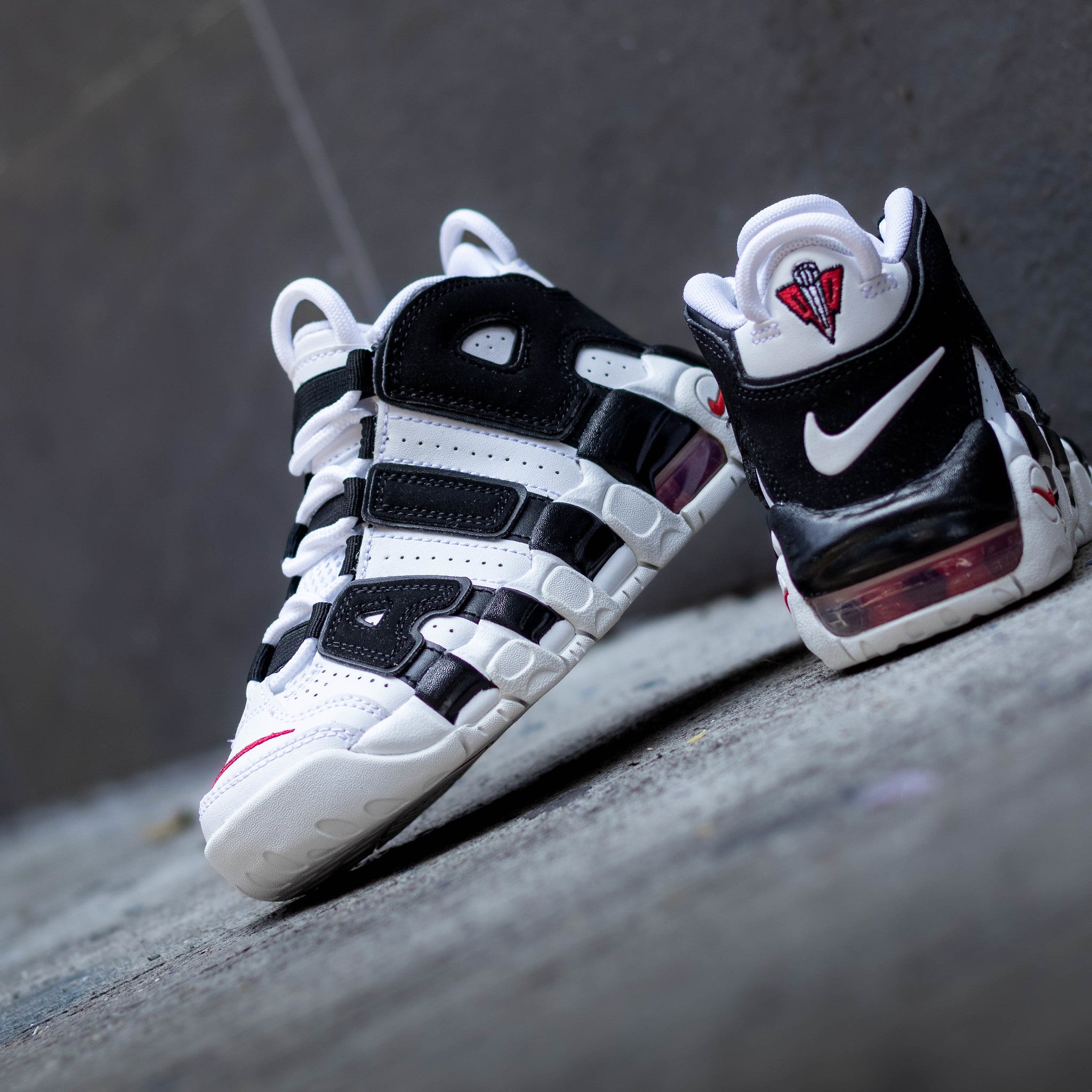 NIKE AIR MORE UPTEMPO WHITE BLACK PS