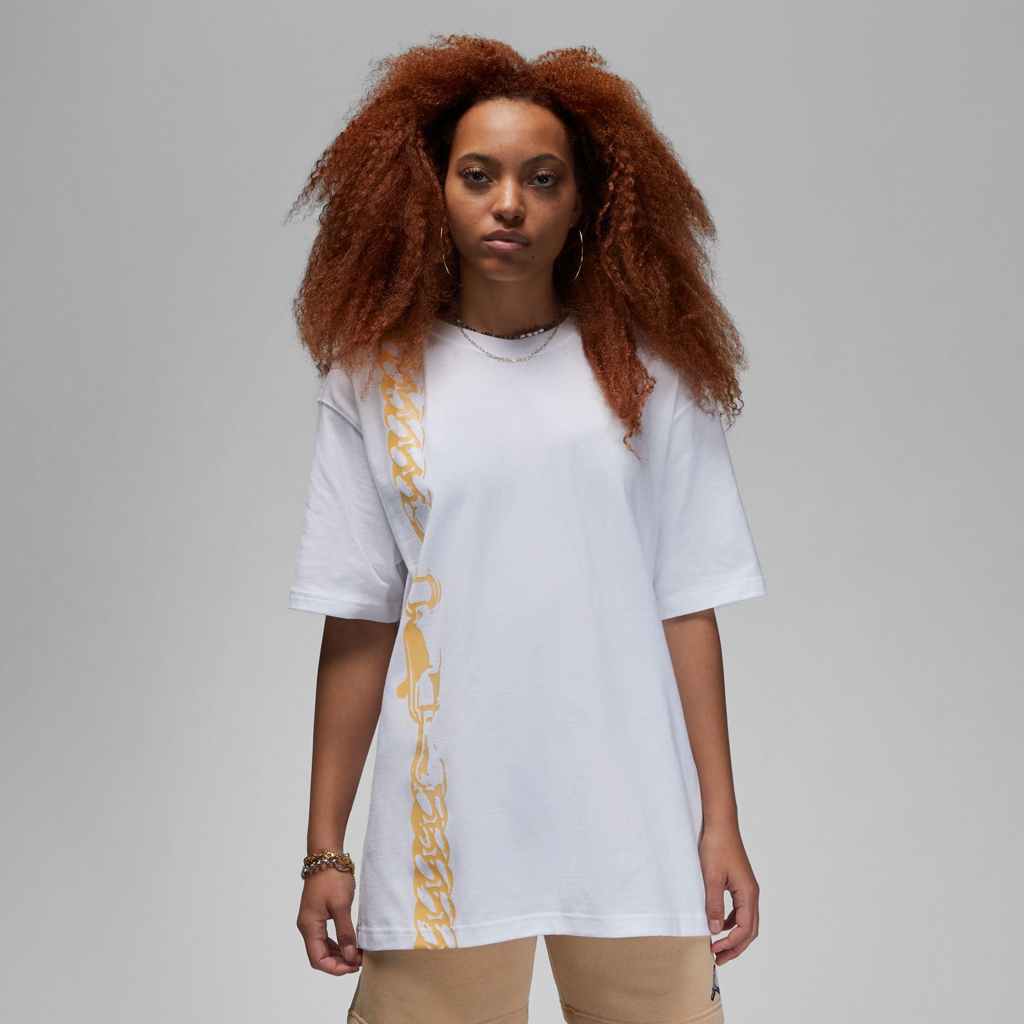 JORDAN TEE WHITE CHAIN GOLD