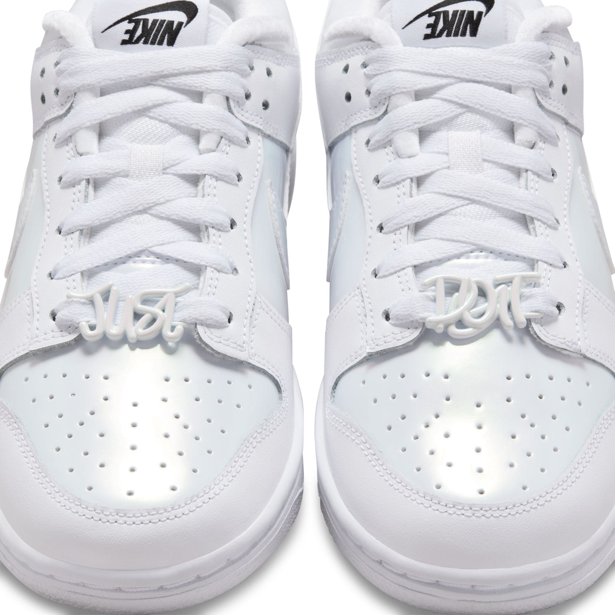 NIKE DUNK JUST DO IT WHITE IRIDESCENT