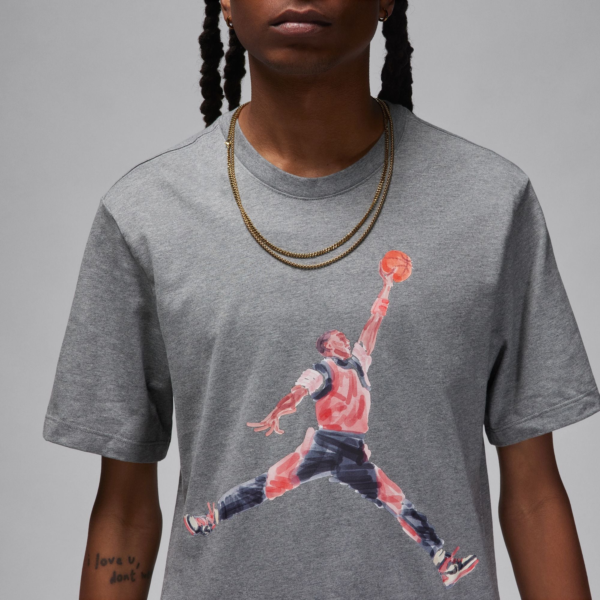 JORDAN TEE WATERCOLOR JUMPMAN GREY