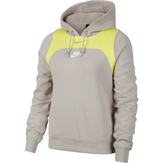 NIKE HOODIE FLECE GREY YELLOW